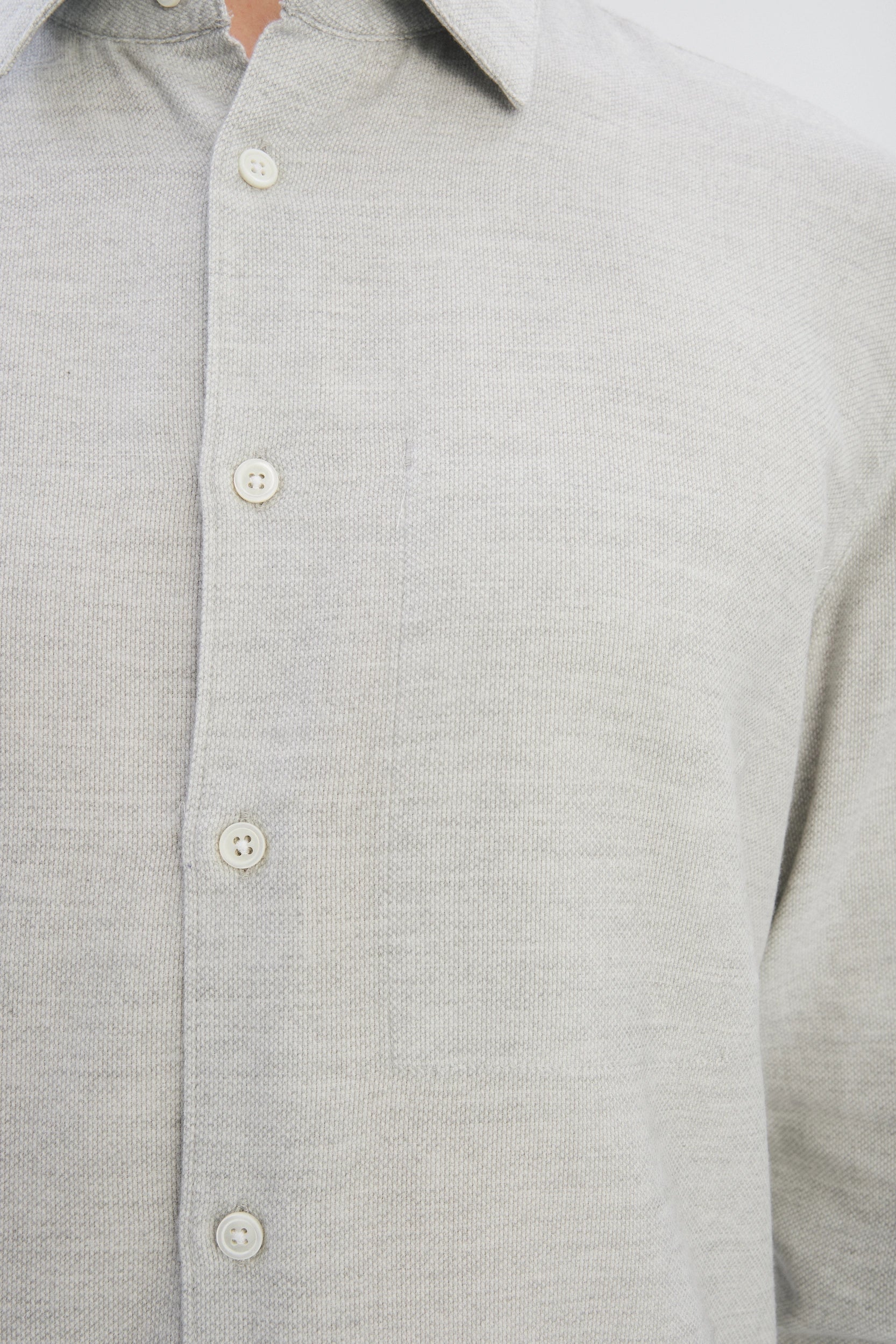 Feel Good Shirt in Grey Silky Italian Lyocell and Organic Cotton Flannel