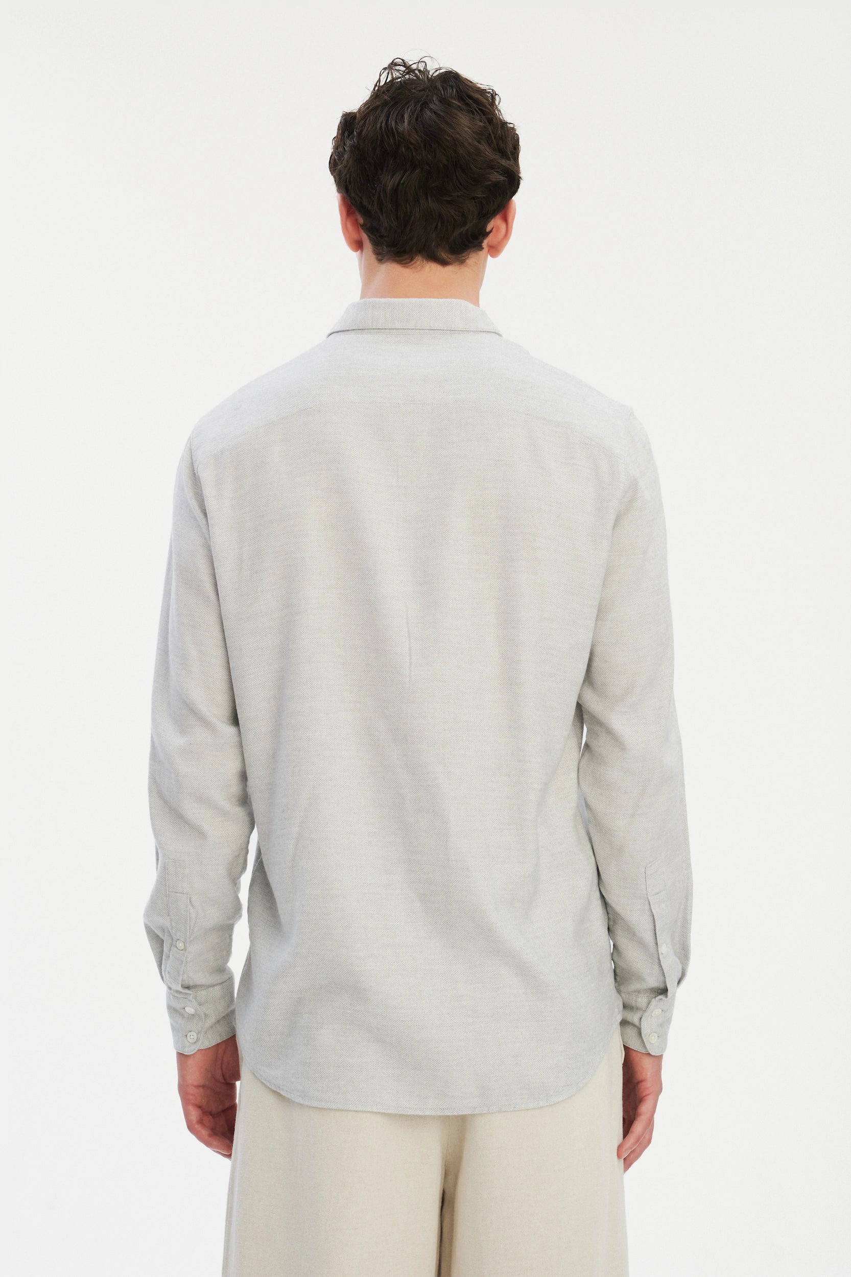 Feel Good Shirt in Grey Silky Italian Lyocell and Organic Cotton Flannel