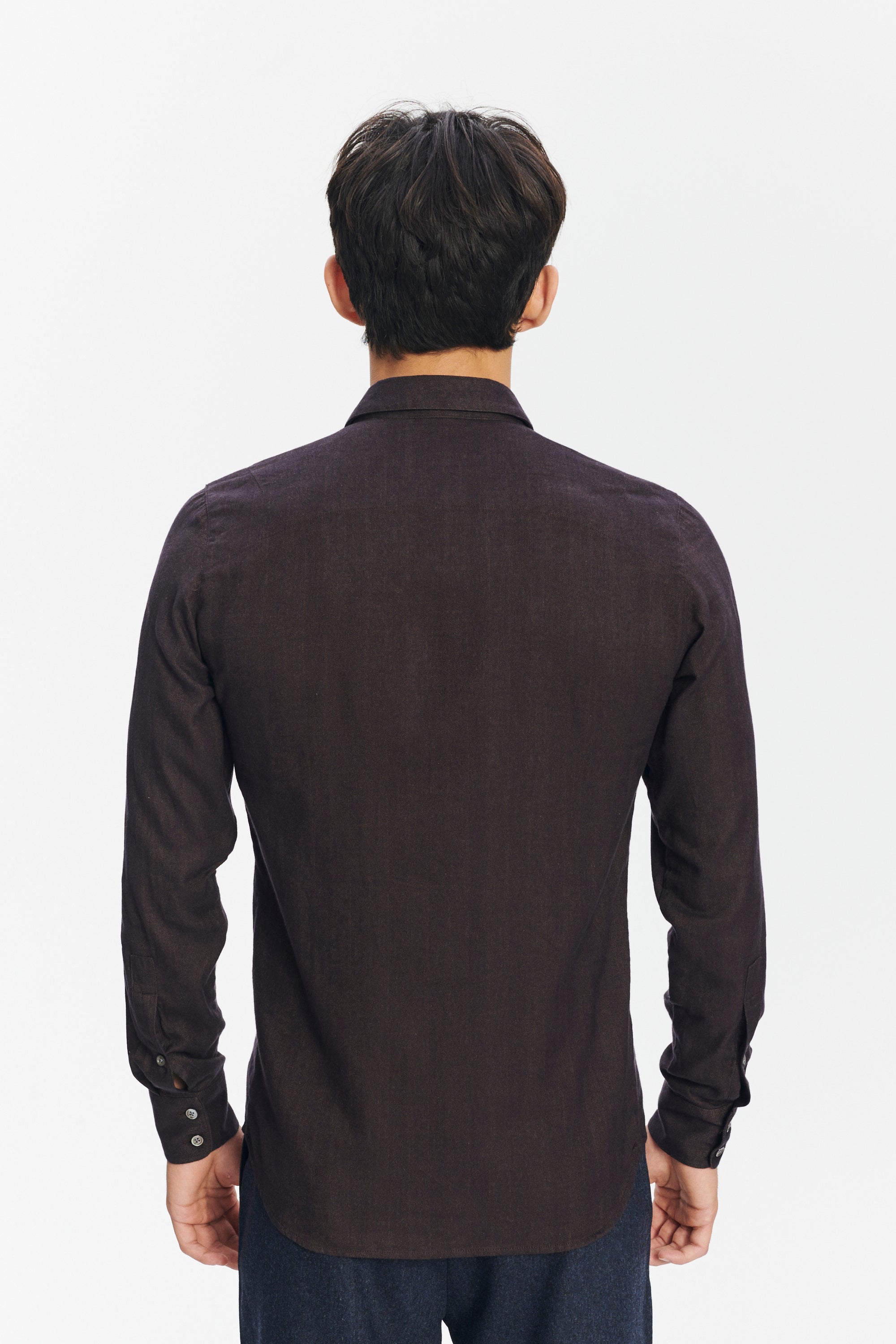 Feel Good Shirt in a Brown Soft and Silky Italian Lyocell and Organic Cotton Flannel