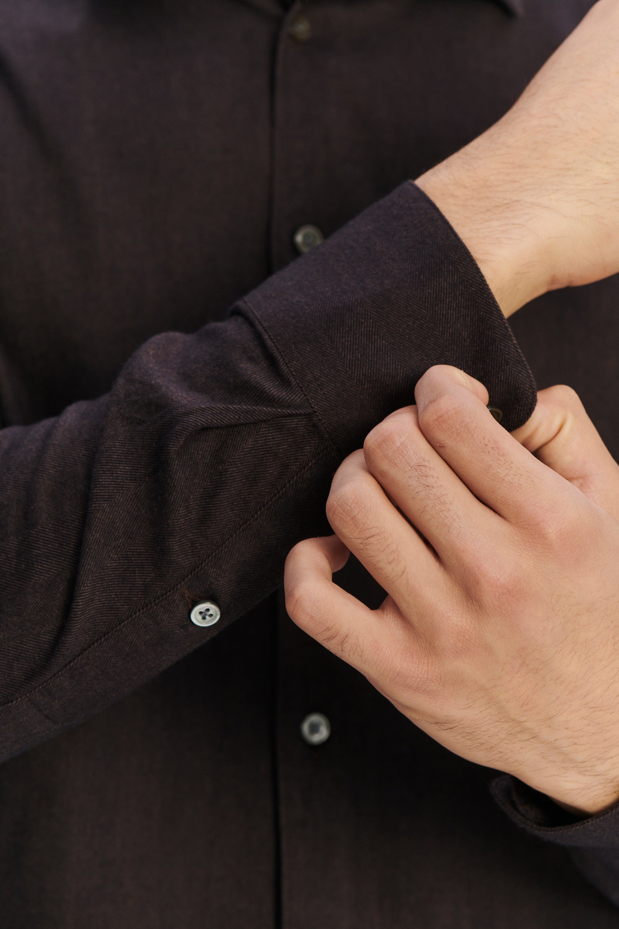 Feel Good Shirt in a Brown Soft and Silky Italian Lyocell and Organic Cotton Flannel