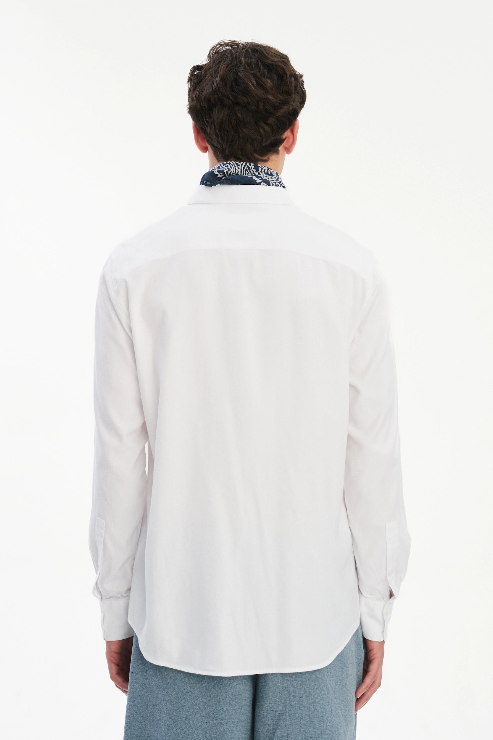 Feel Good Shirt in a White Very Soft Italian Lyocell and Cotton