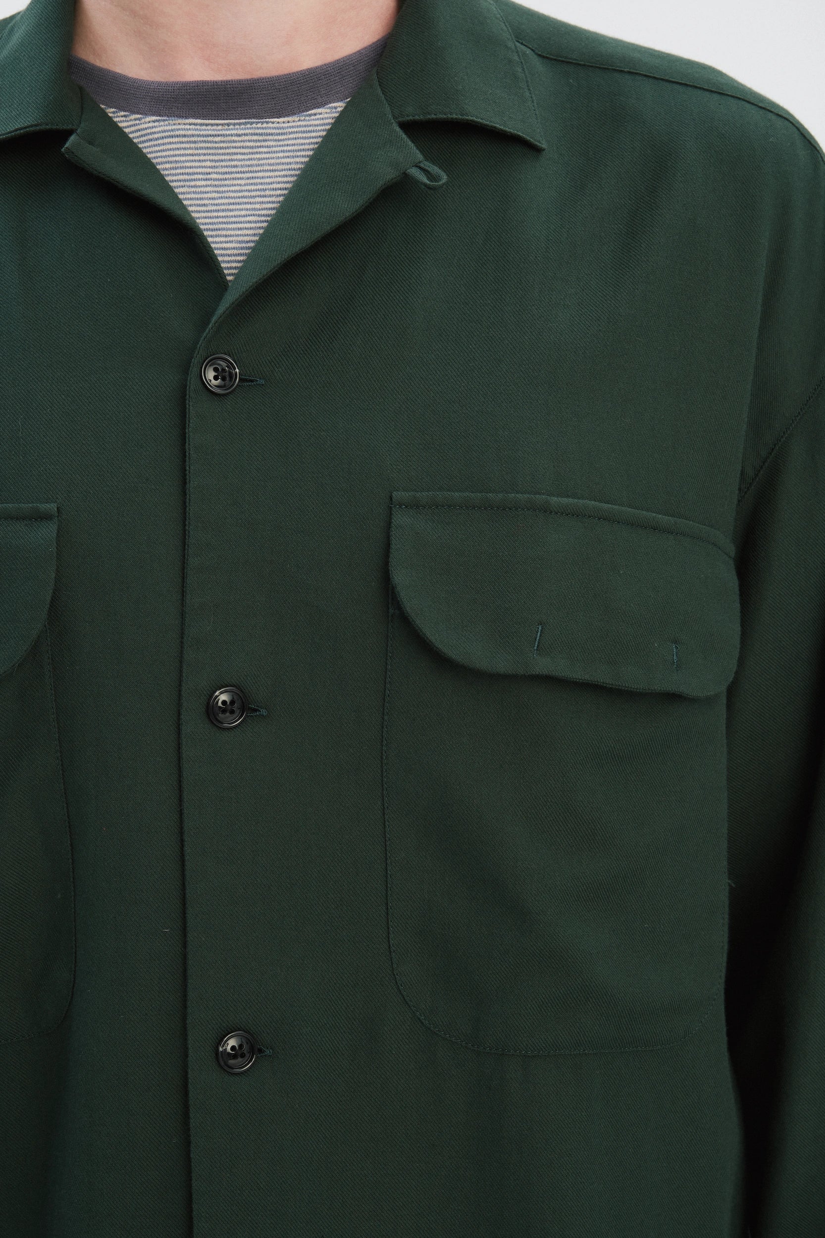 Relaxed Oversized Leisure Shirt in Italian Mix of Cotton and Cashmere