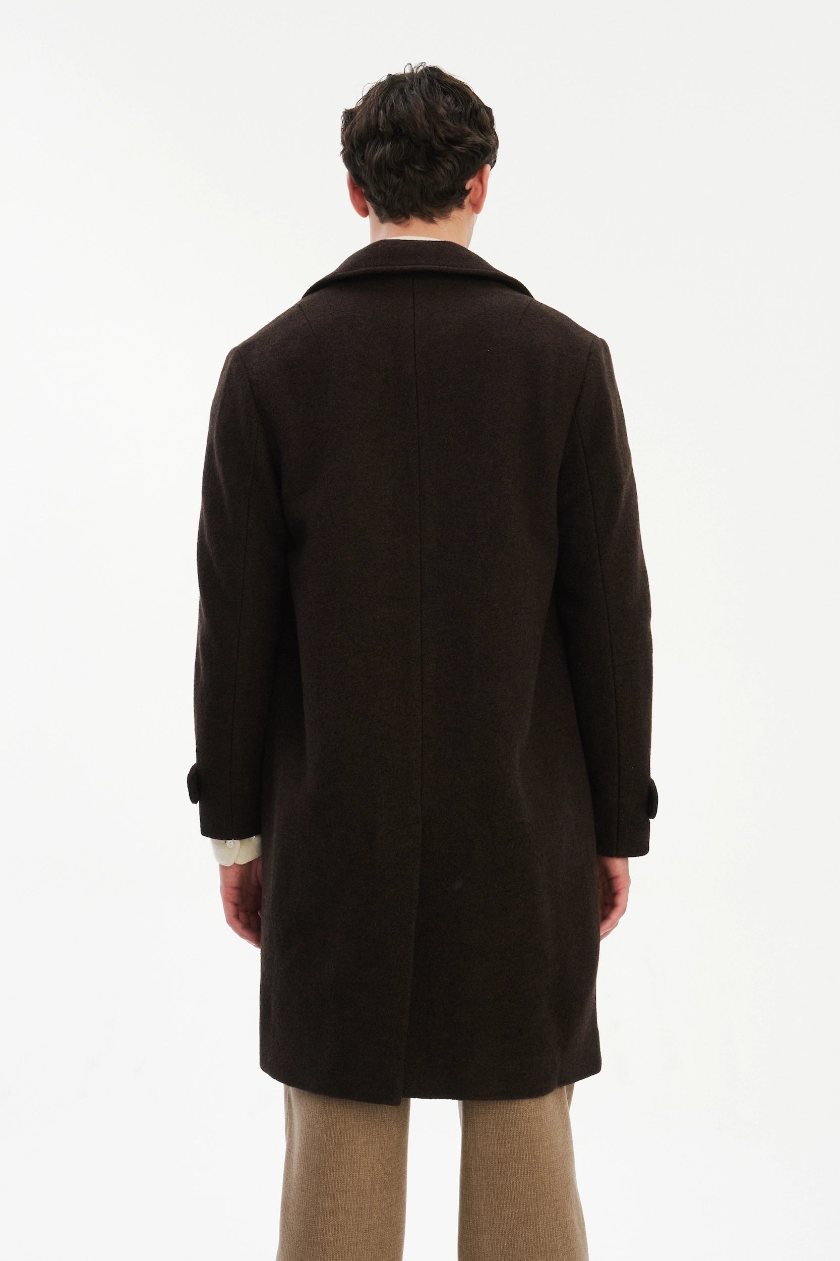 Winter Coat in a Dark Chocolate Italian Boiled Wool with MEIDA Thermo Insulation