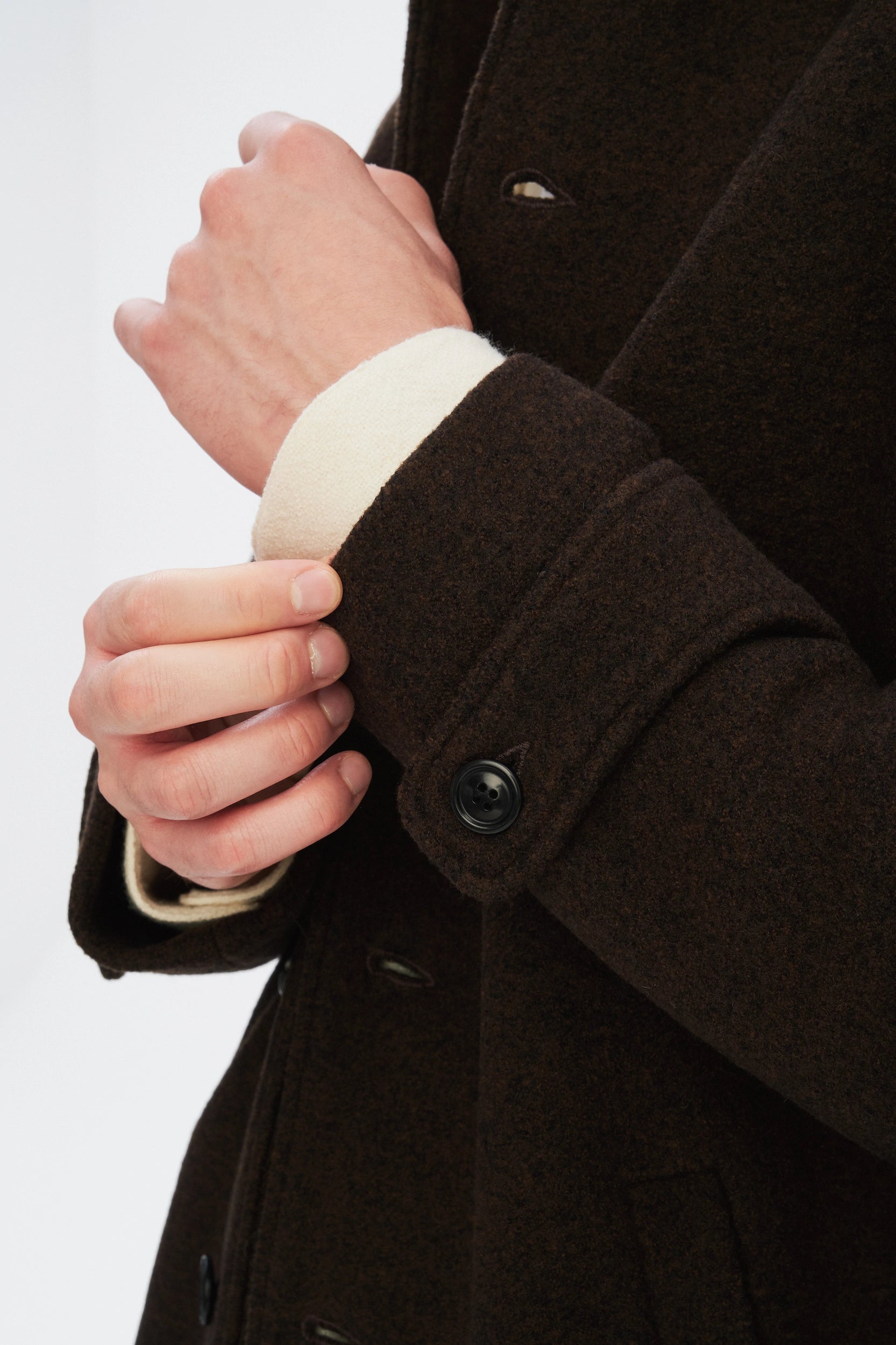 Winter Coat in a Dark Chocolate Italian Boiled Wool with MEIDA Thermo Insulation