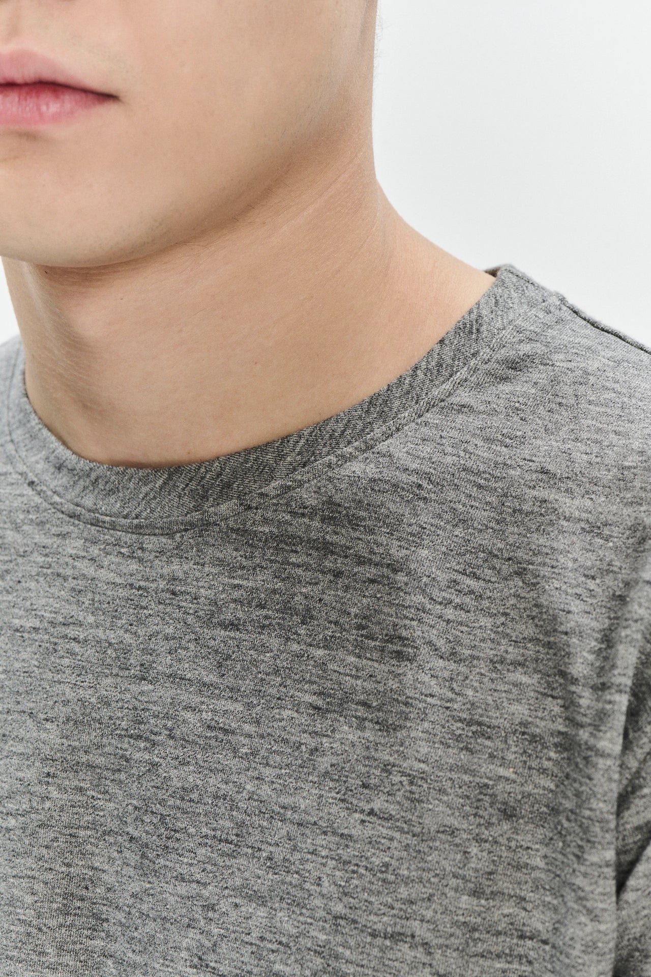 Short Sleeve T-shirt in a Grey Fine Japanese Cotton Jersey