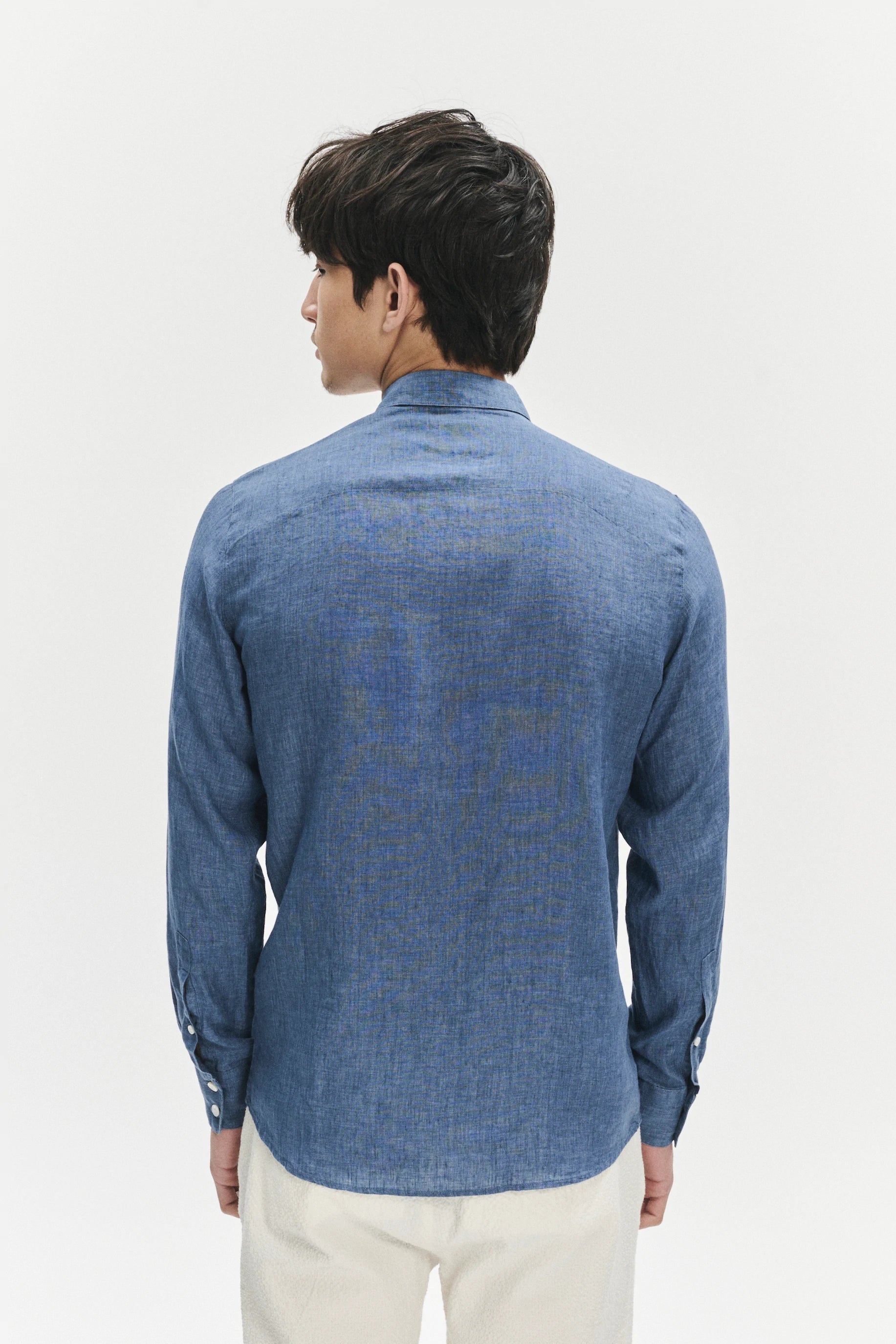 Feel Good Shirt in a Berlin Blue Italian Linen