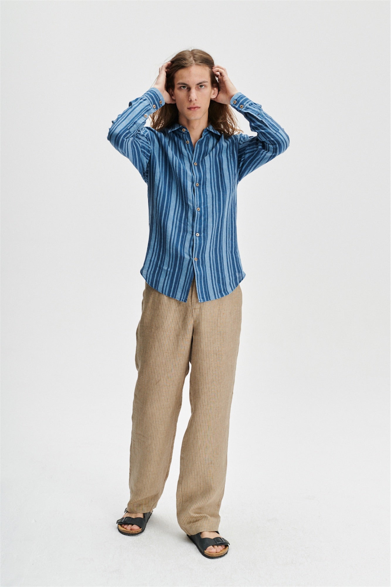 Feel Good Shirt in a Striped Linen
