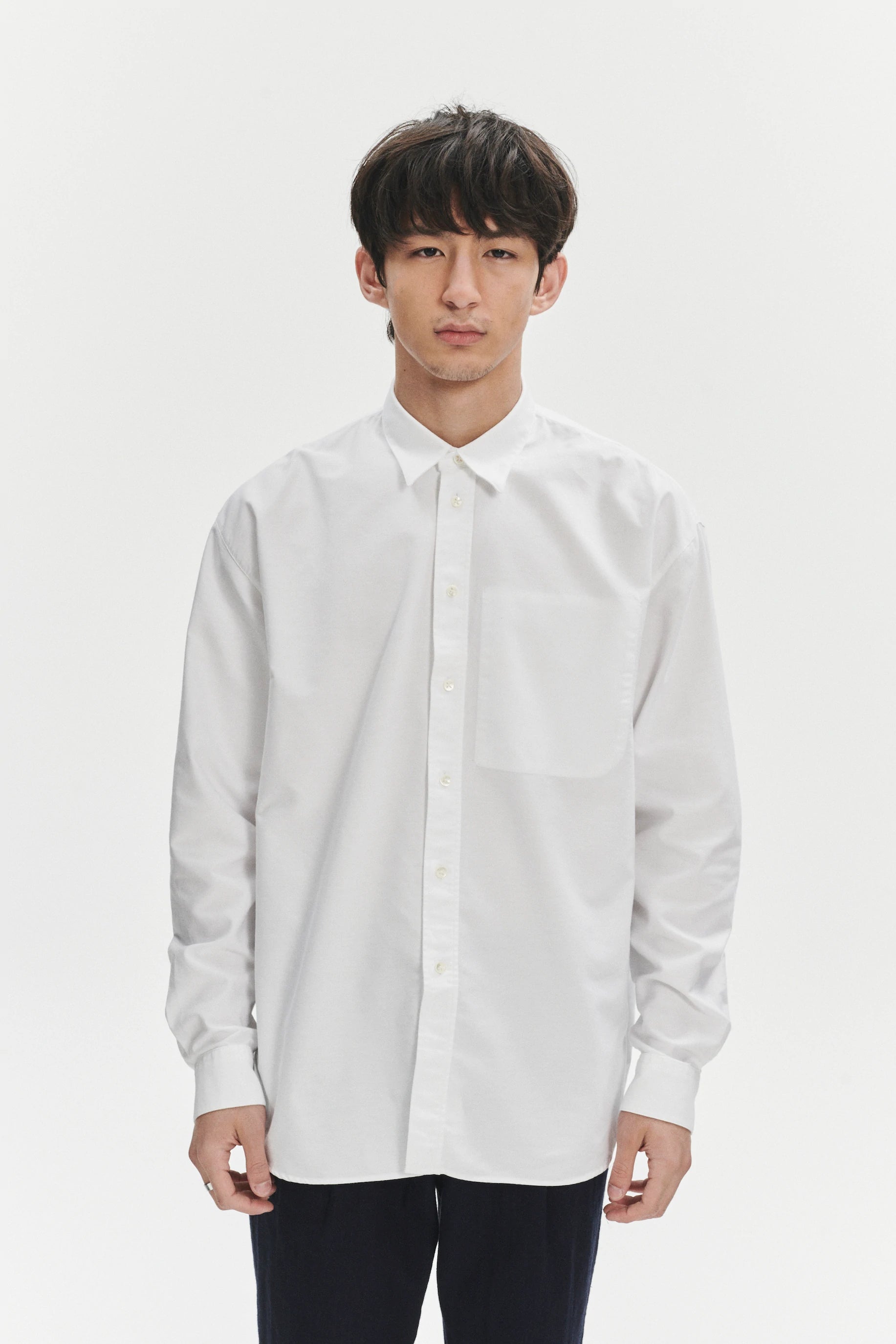 Oversized Rider Shirt in a White Portuguese Oxford Cotton
