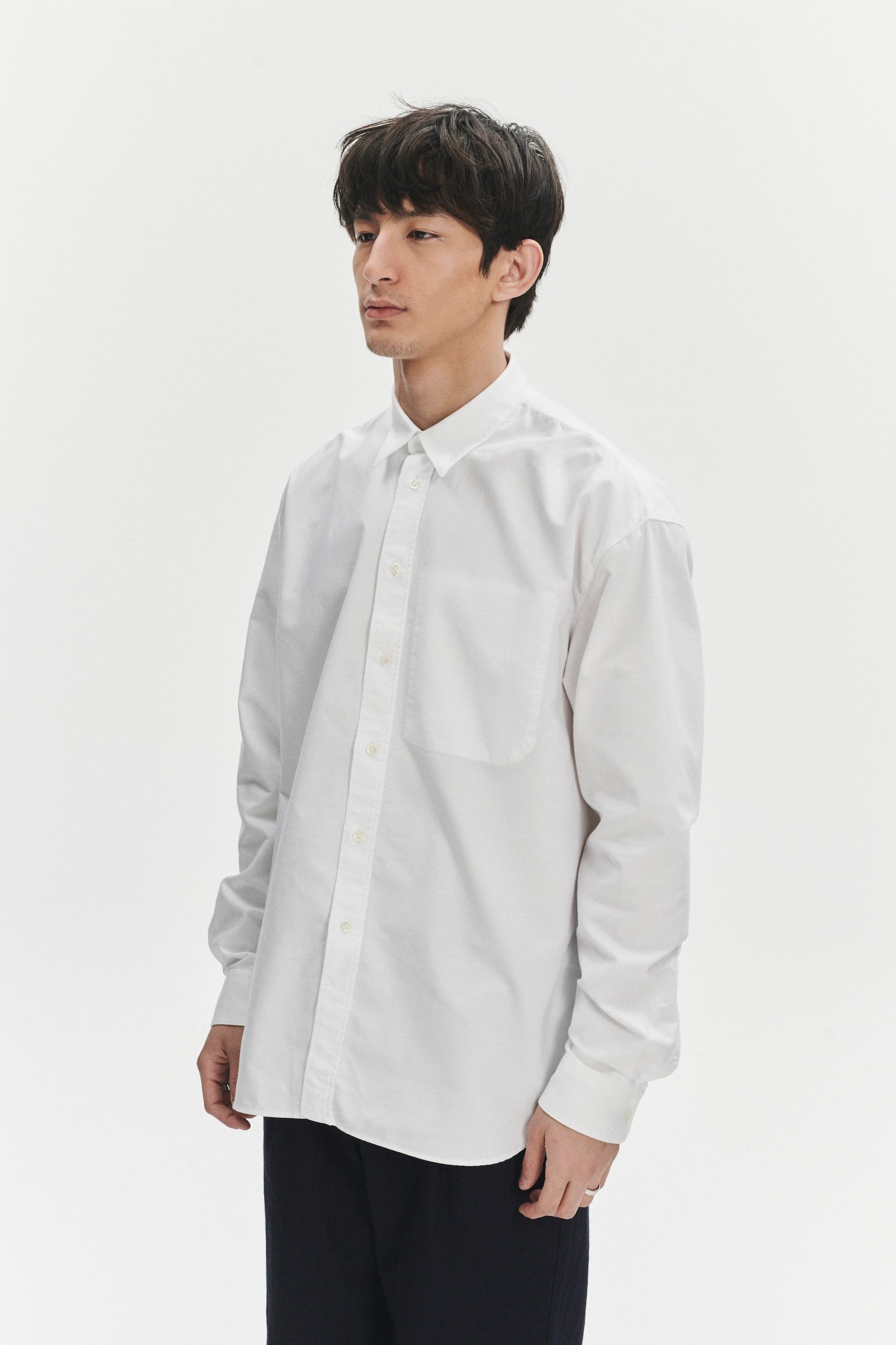 Oversized Rider Shirt in a White Portuguese Oxford Cotton