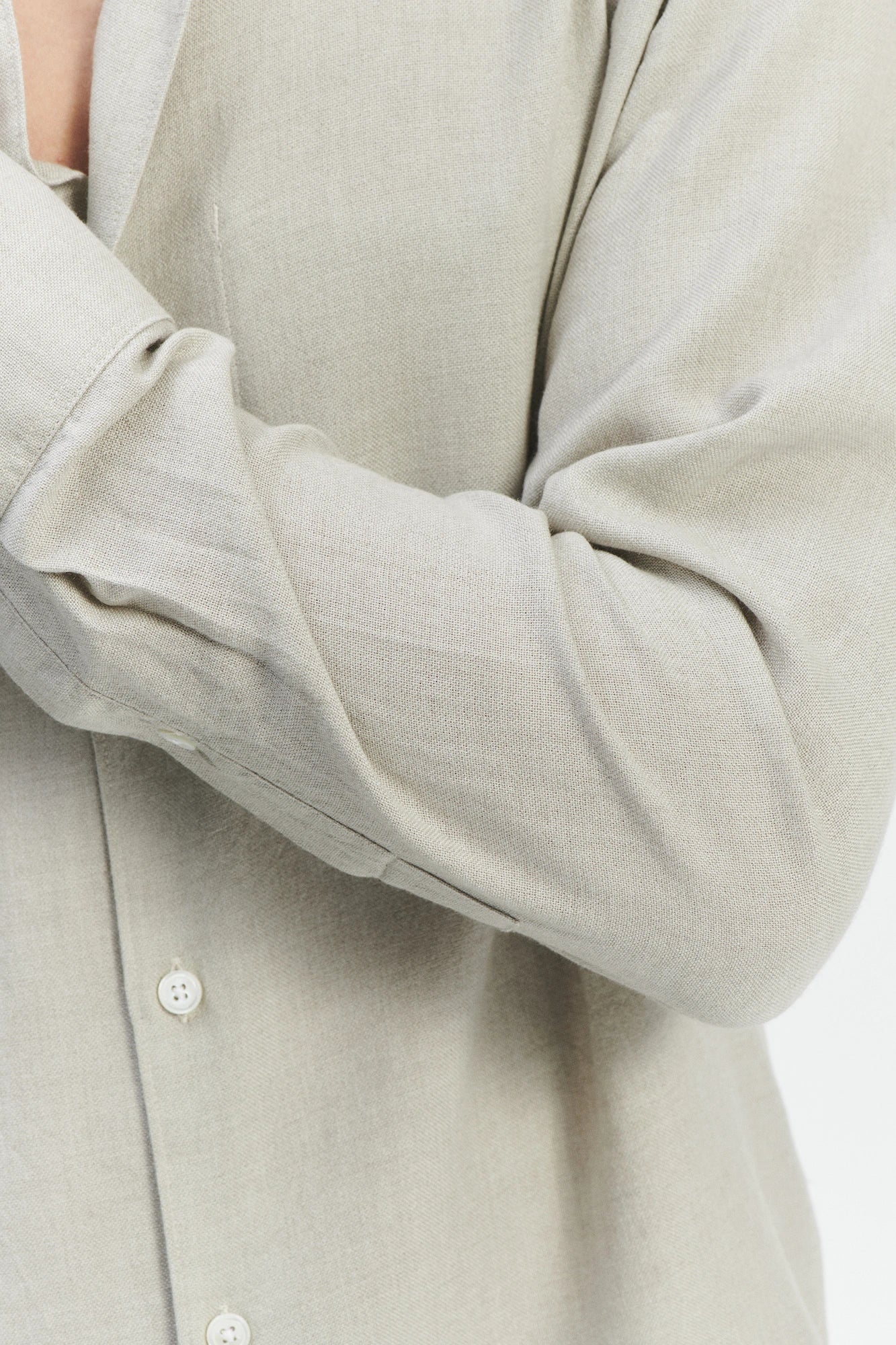 Feel Good Shirt in a Sky Grey Airy Mix of Portuguese Merino Wool and Modal