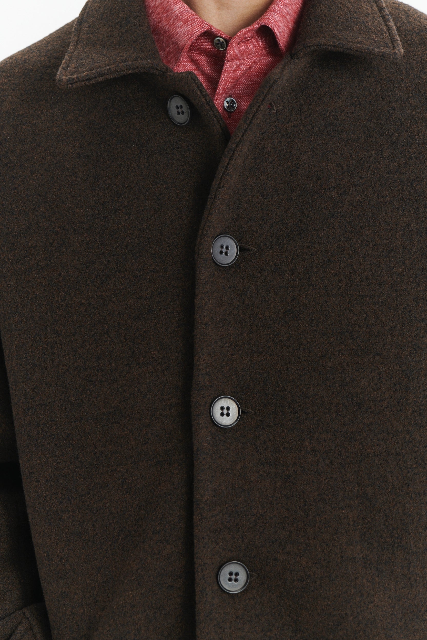 Winter Coat in a Dark Chocolate Italian Boiled Wool with MEIDA