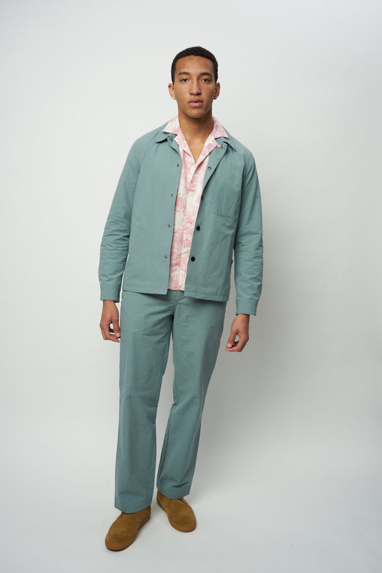Rolling Hills Trousers in a Fine Mint Green Japanese Cotton