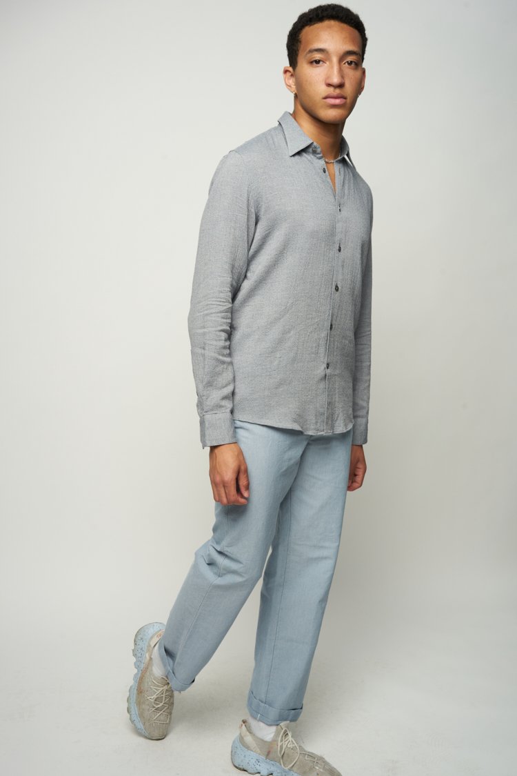 Feel Good Shirt in a Very Soft Grey Japanese Organic Cotton