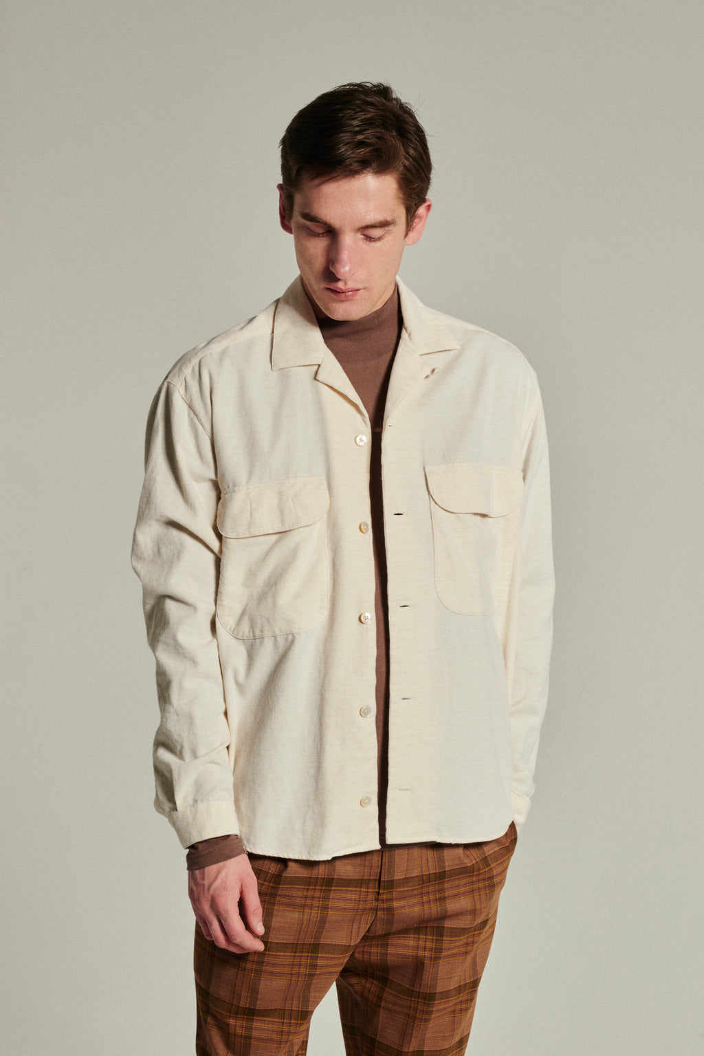 Relaxed Oversized Leisure Shirt in a Creamy Japanese Baby Corduroy Cotton
