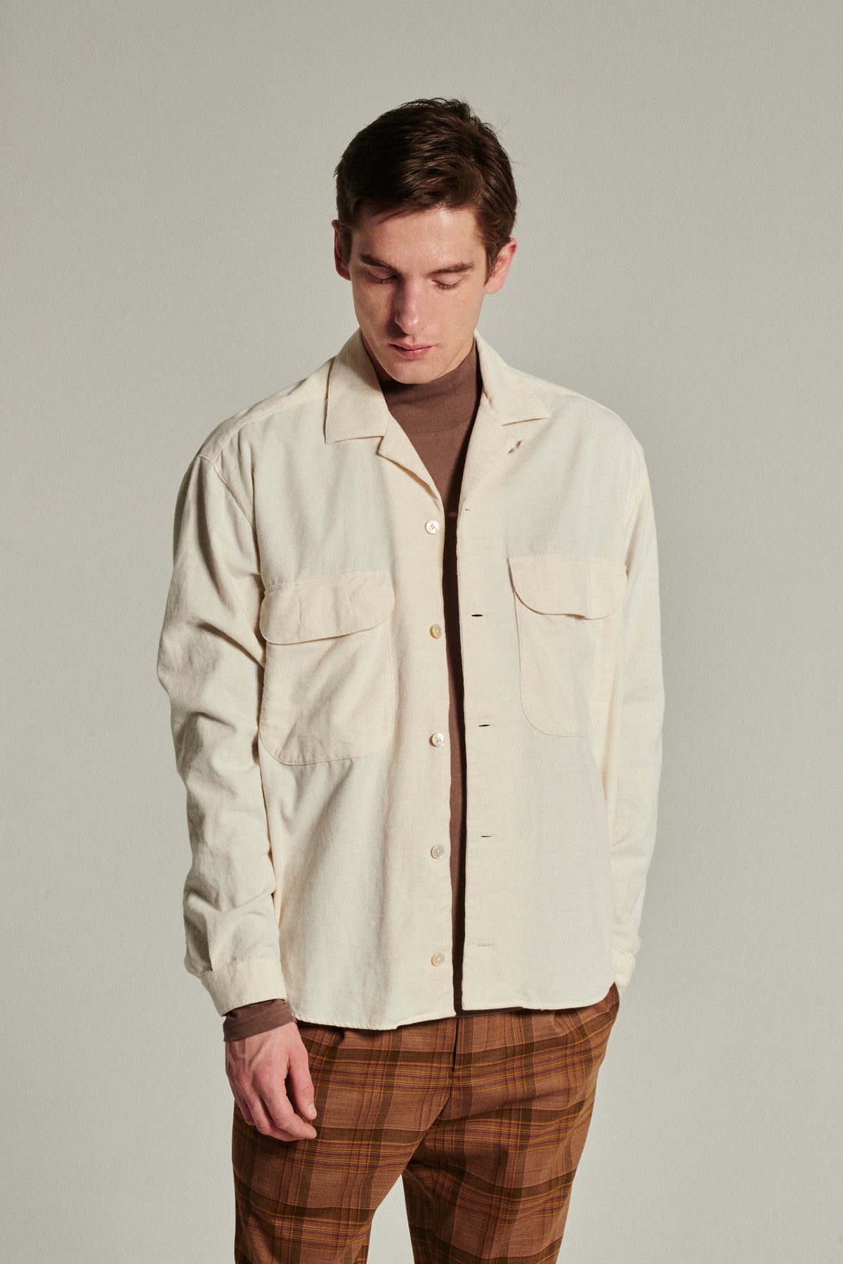 Relaxed Oversized Leisure Shirt in a Creamy Japanese Baby Corduroy Cotton