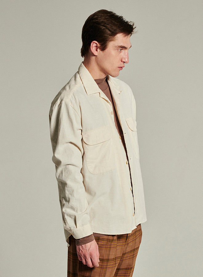 Relaxed Oversized Leisure Shirt in a Creamy Japanese Baby Corduroy Cotton