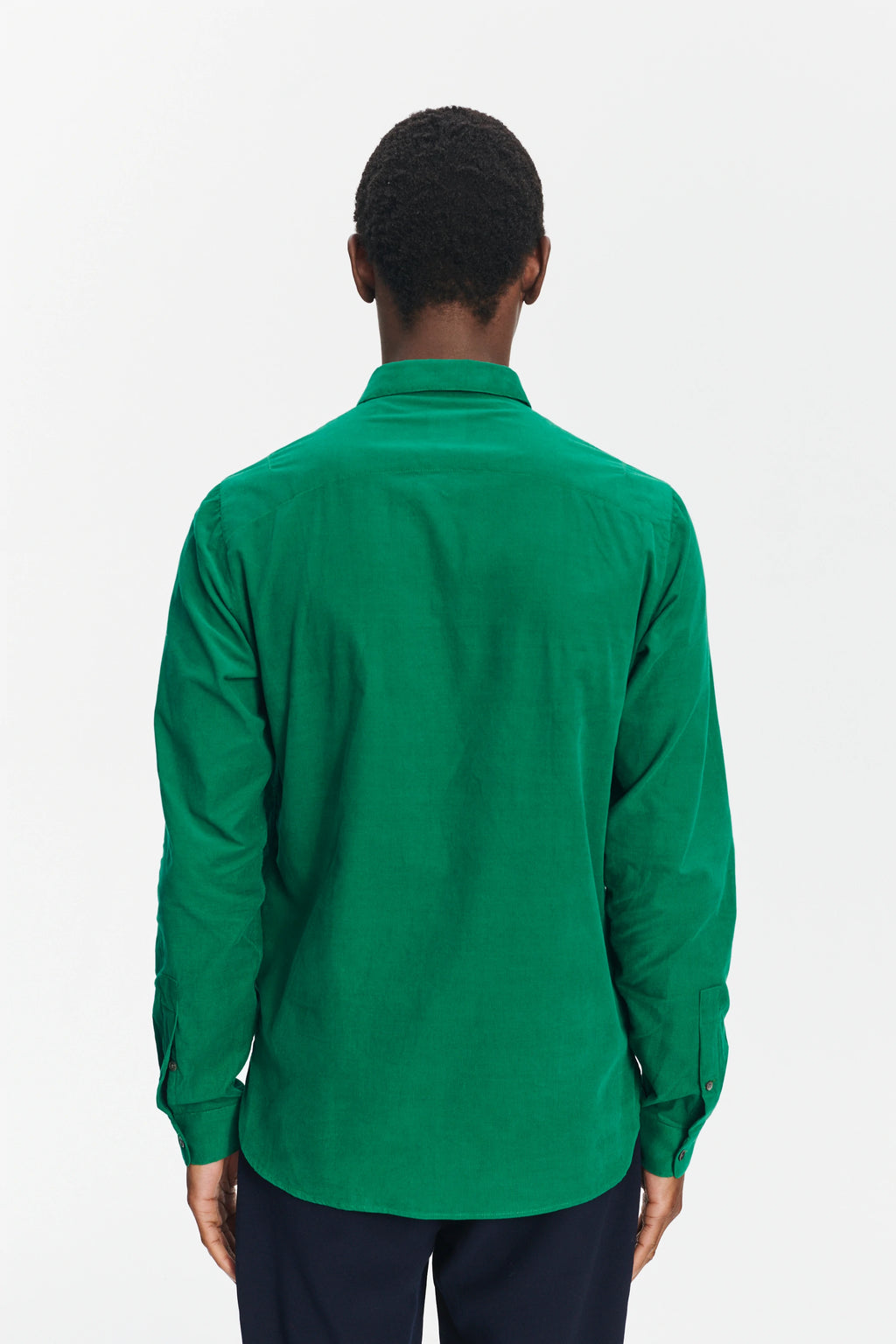 Cute Shirt in a Jade Green Italian Baby Corduroy Cotton