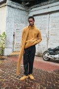 Crewneck Sweater in the Finest Mustard Lambs Wool - Photoshoot Sample