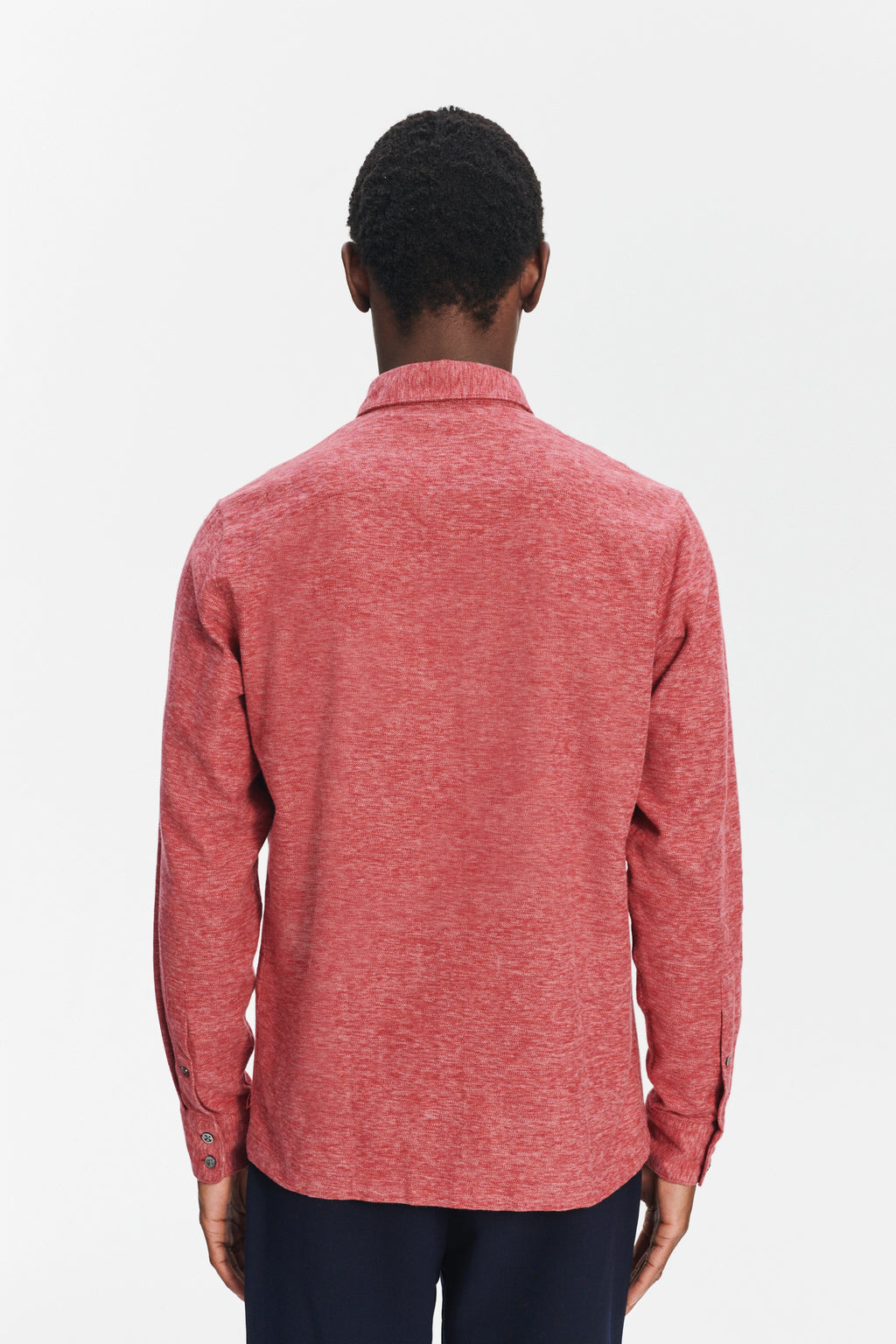 Strong Shirt in the Finest Melange Red Italian Cotton Flannel