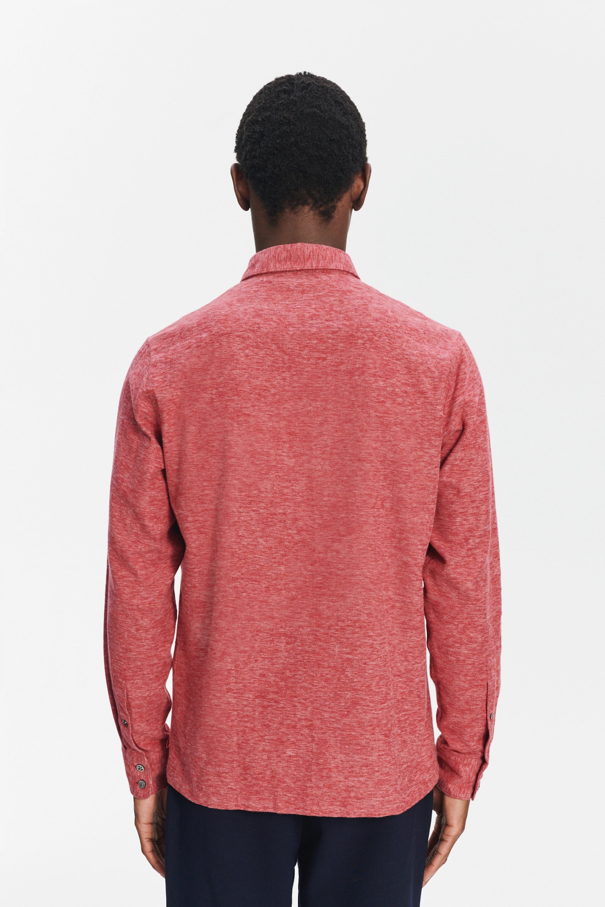Strong Shirt in the Finest Melange Red Italian Cotton Flannel