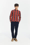 Strong Shirt in a Red Chequered Italian Twill Cotton Last Restock