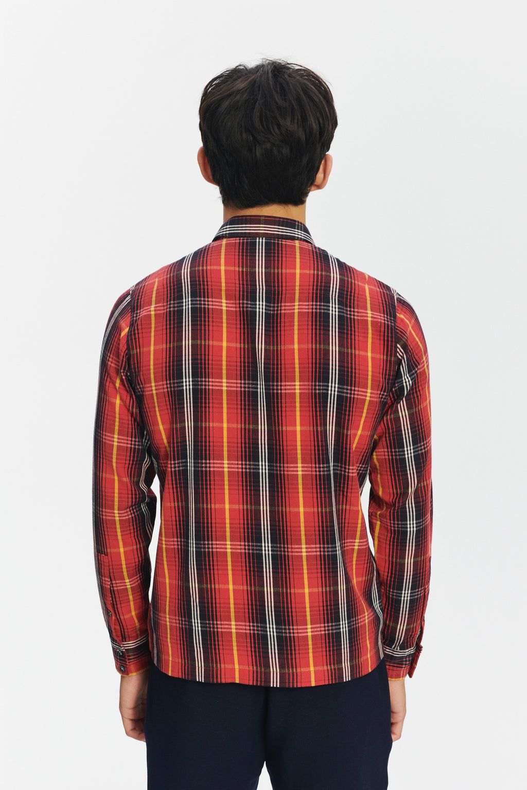 Strong Shirt in a Red Chequered Italian Twill Cotton Last Restock