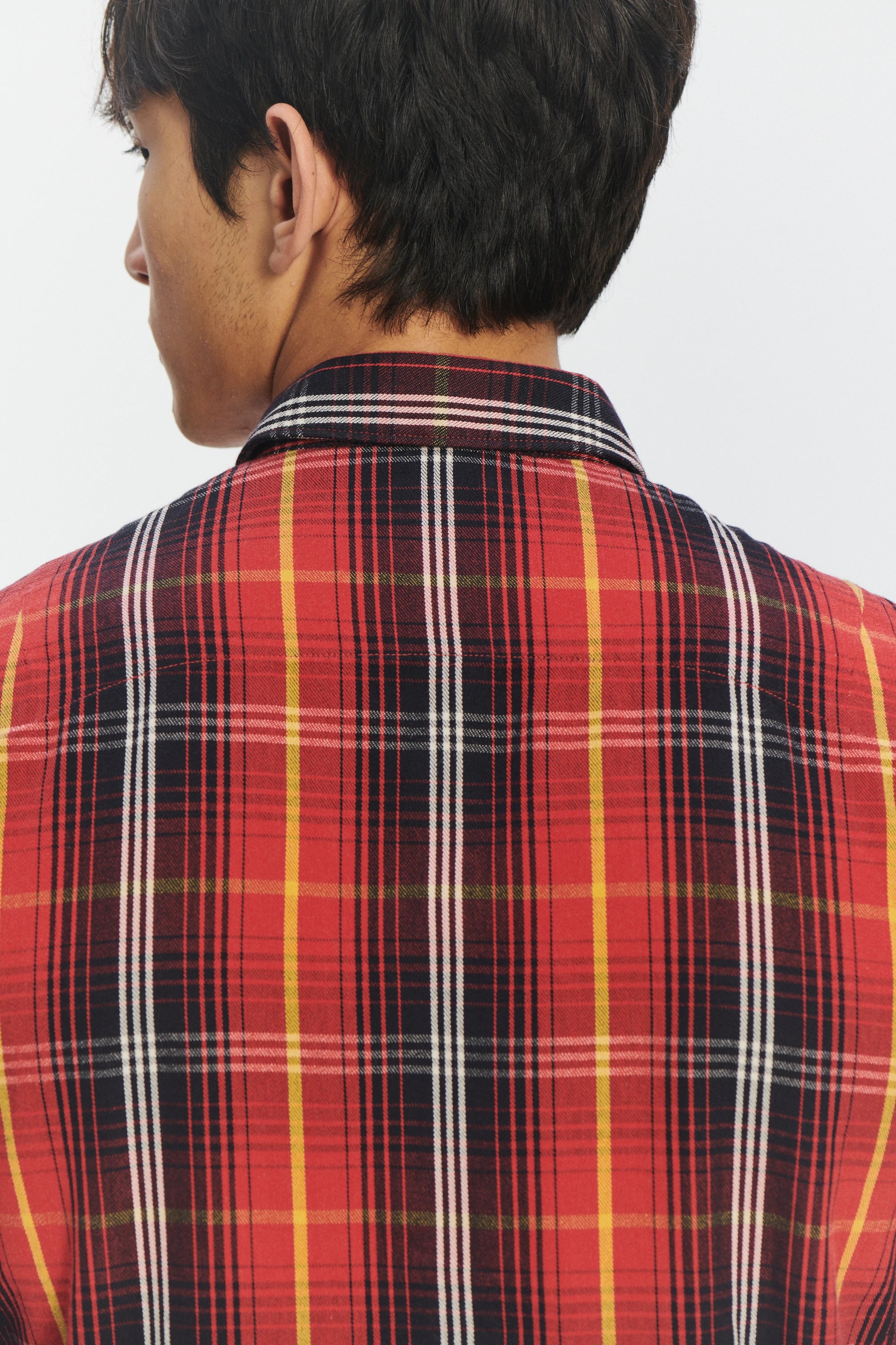 Strong Shirt in a Red Chequered Italian Twill Cotton Last Restock