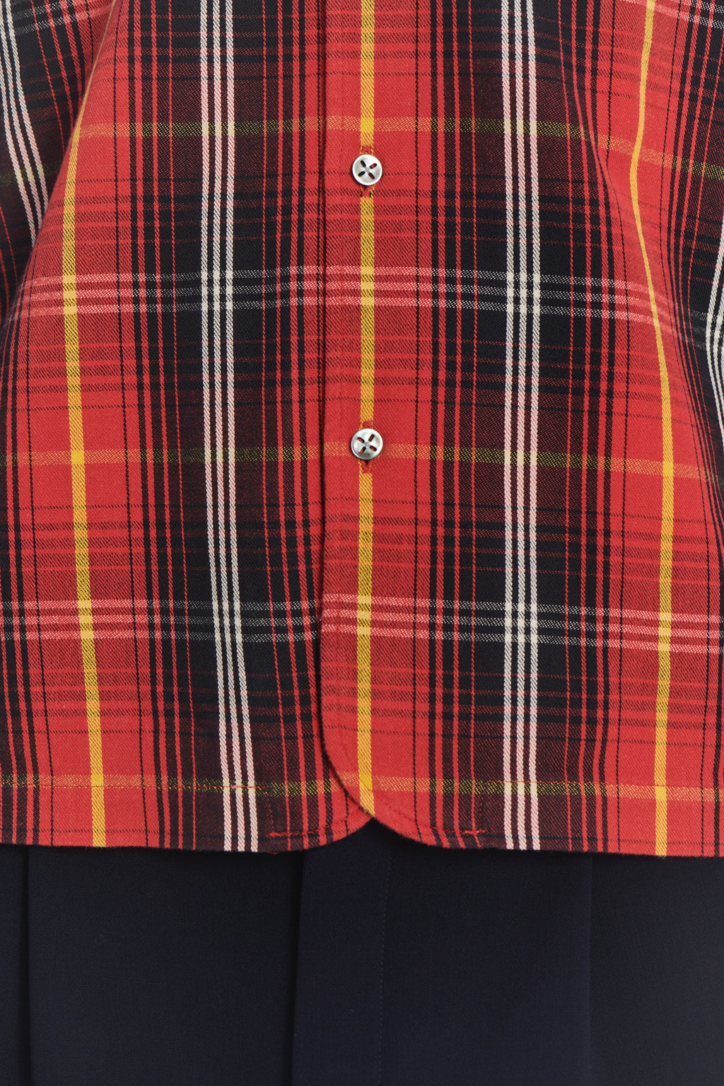 Strong Shirt in a Red Chequered Italian Twill Cotton Last Restock