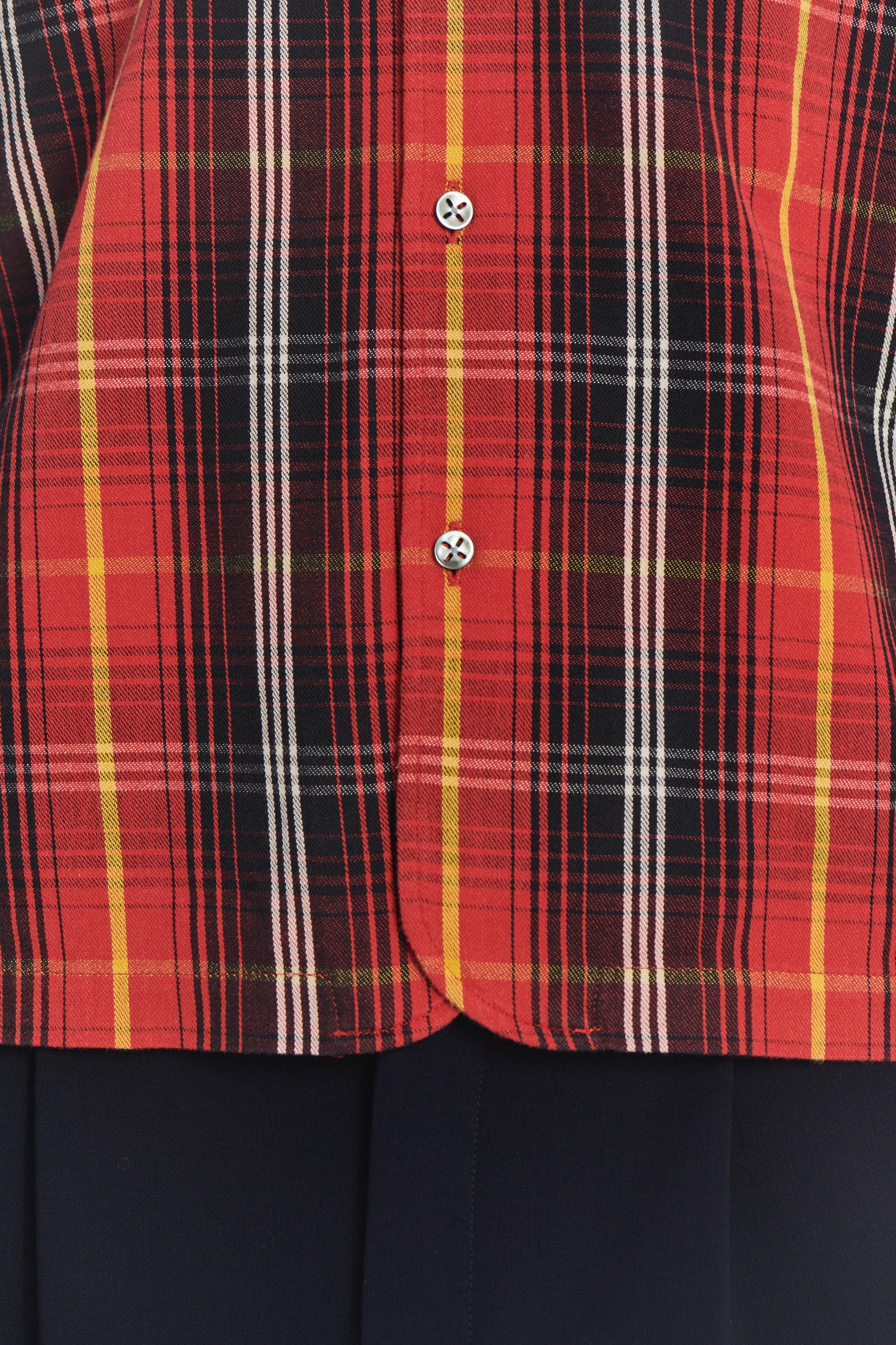 Strong Shirt in a Red Chequered Italian Twill Cotton Last Restock