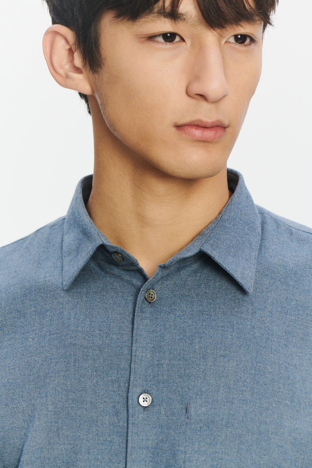 Feel Good Shirt in the Finest Petrol Blue Italian Brushed Soft Cotton Flannel by Albini