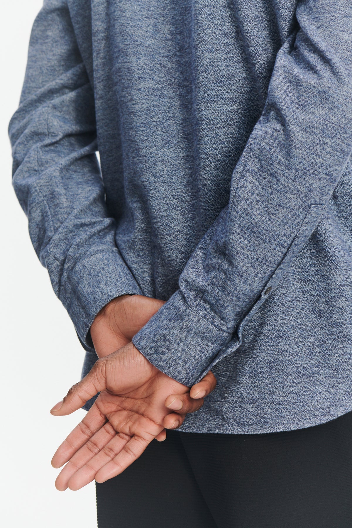 Feel Good Shirt in the Finest Blue Melange Italian Cotton Flannel by Albini