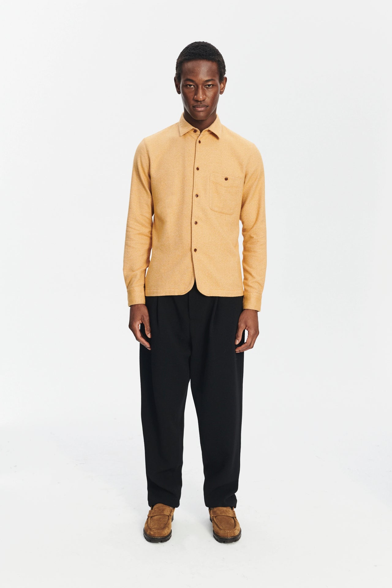 Strong Shirt in the Finest Portuguese Curcuma Yellow Cotton Flannel