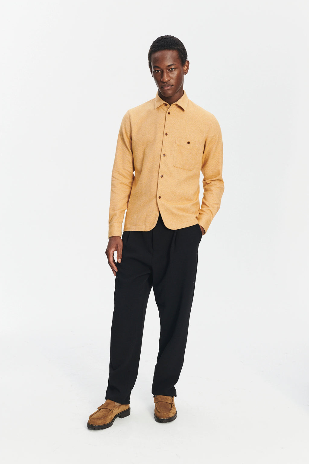 Strong Shirt in the Finest Portuguese Curcuma Yellow Cotton Flannel