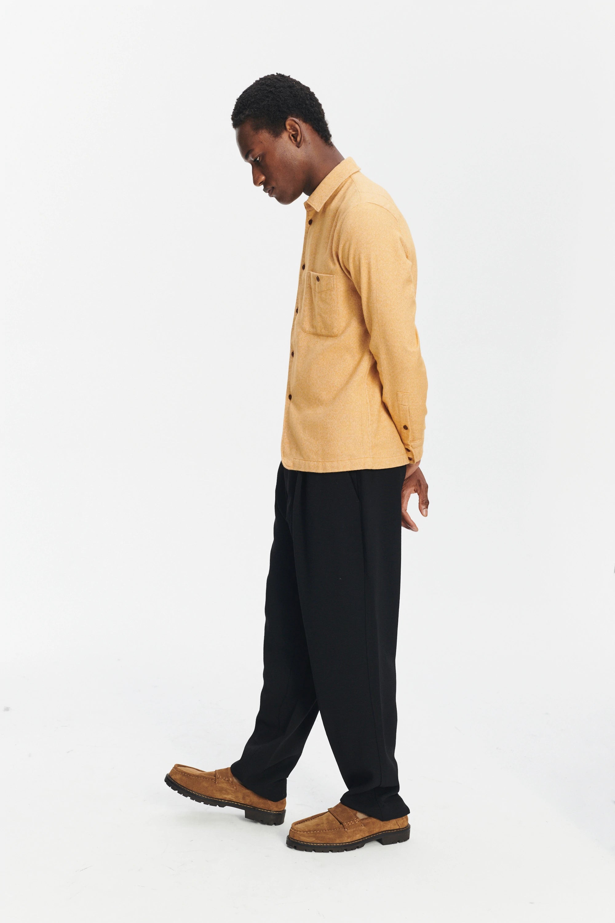 Strong Shirt in the Finest Portuguese Curcuma Yellow Cotton Flannel