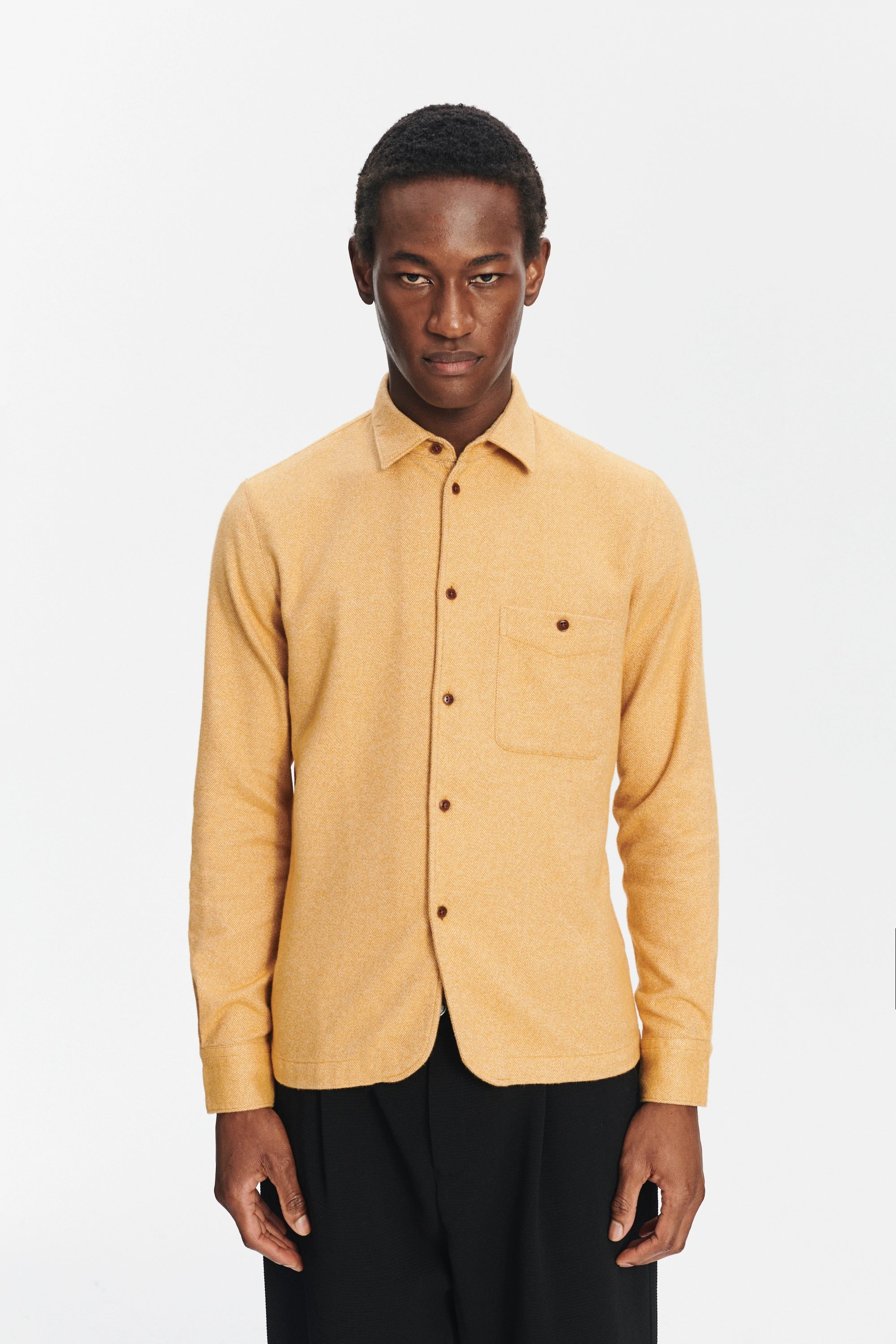Strong Shirt in the Finest Portuguese Curcuma Yellow Cotton Flannel