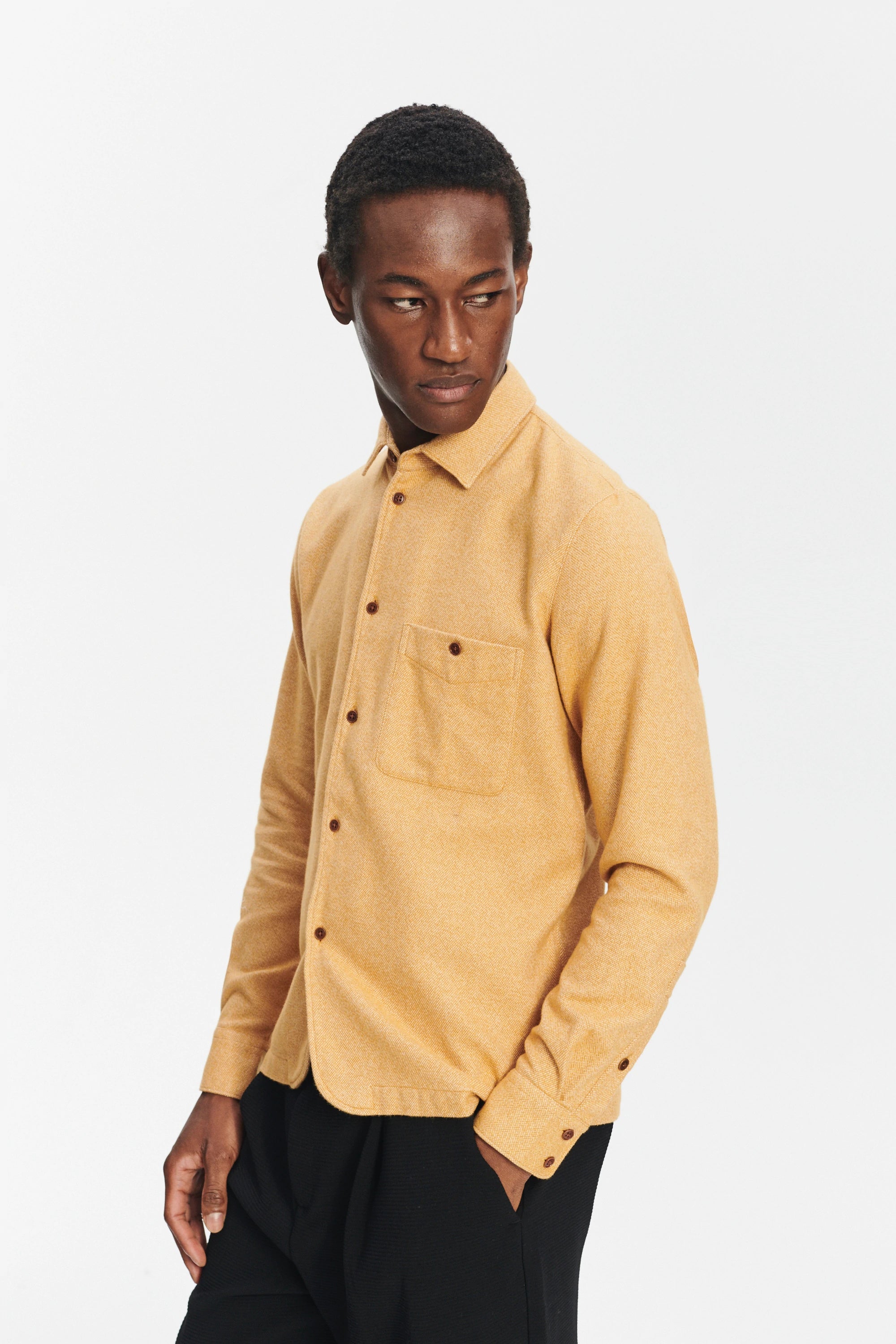 Strong Shirt in the Finest Portuguese Curcuma Yellow Cotton Flannel