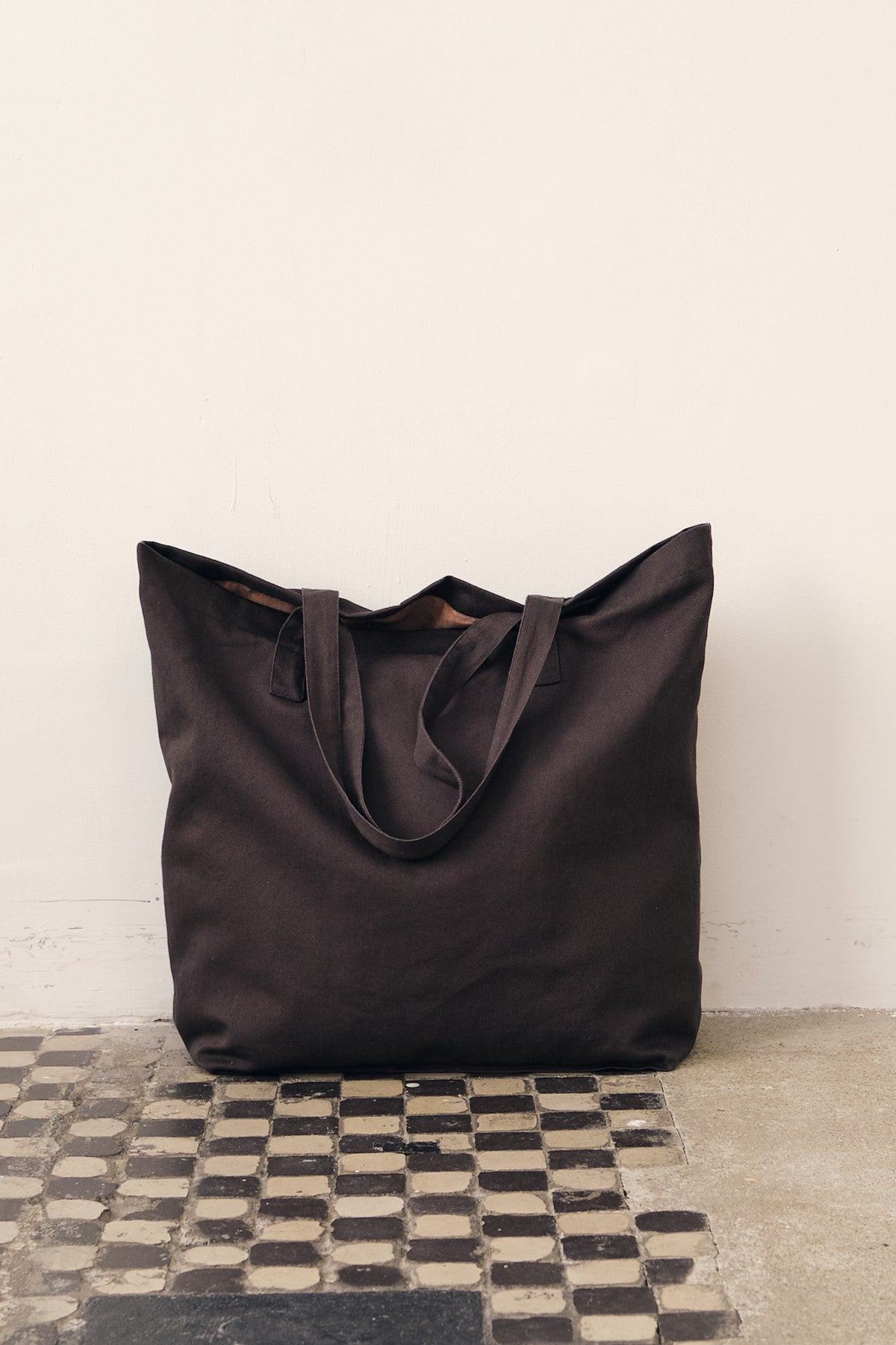 Tokyo Bag in Dark Mocha Japanese Cotton