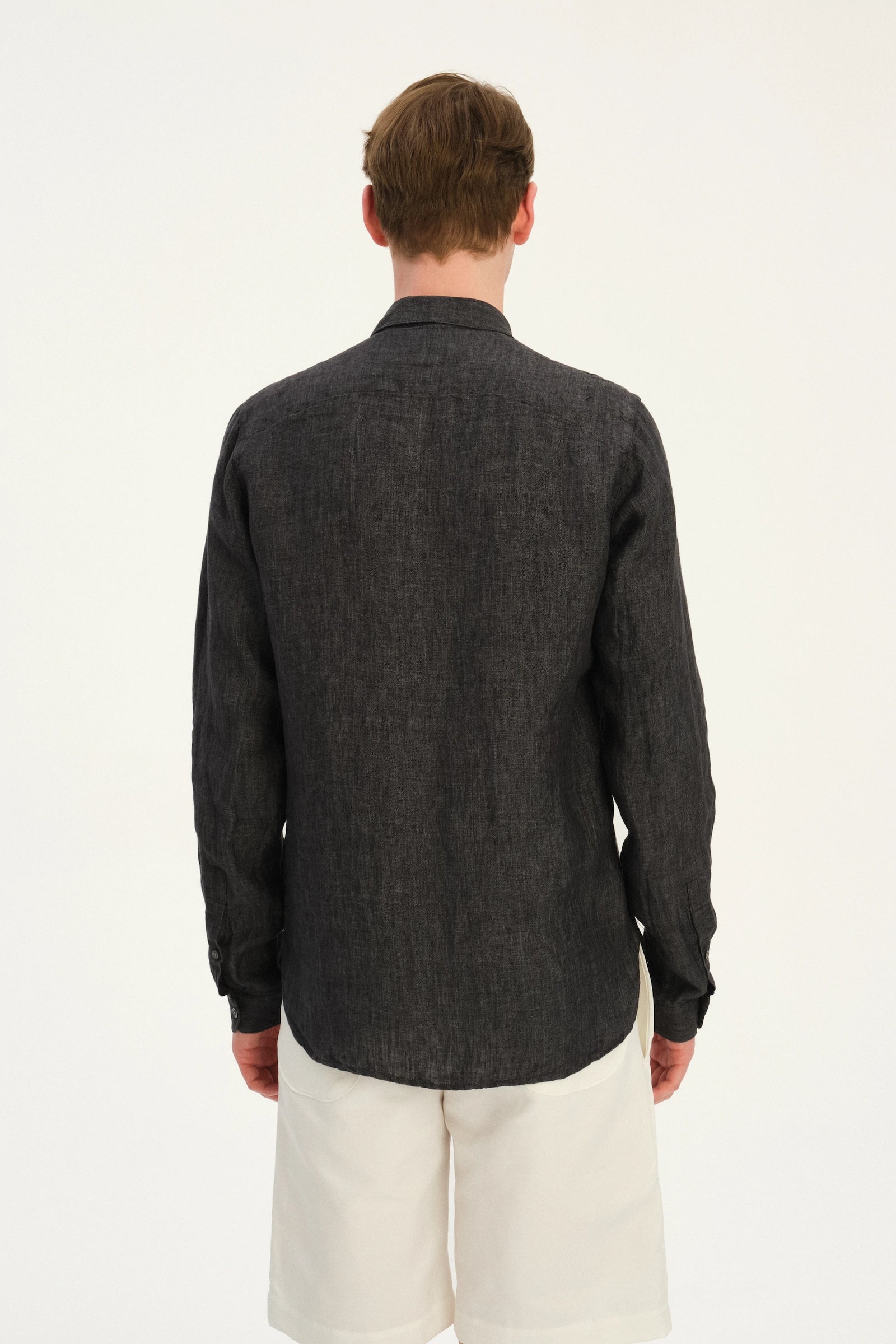 Cute Round Collar Shirt in Pure Linen