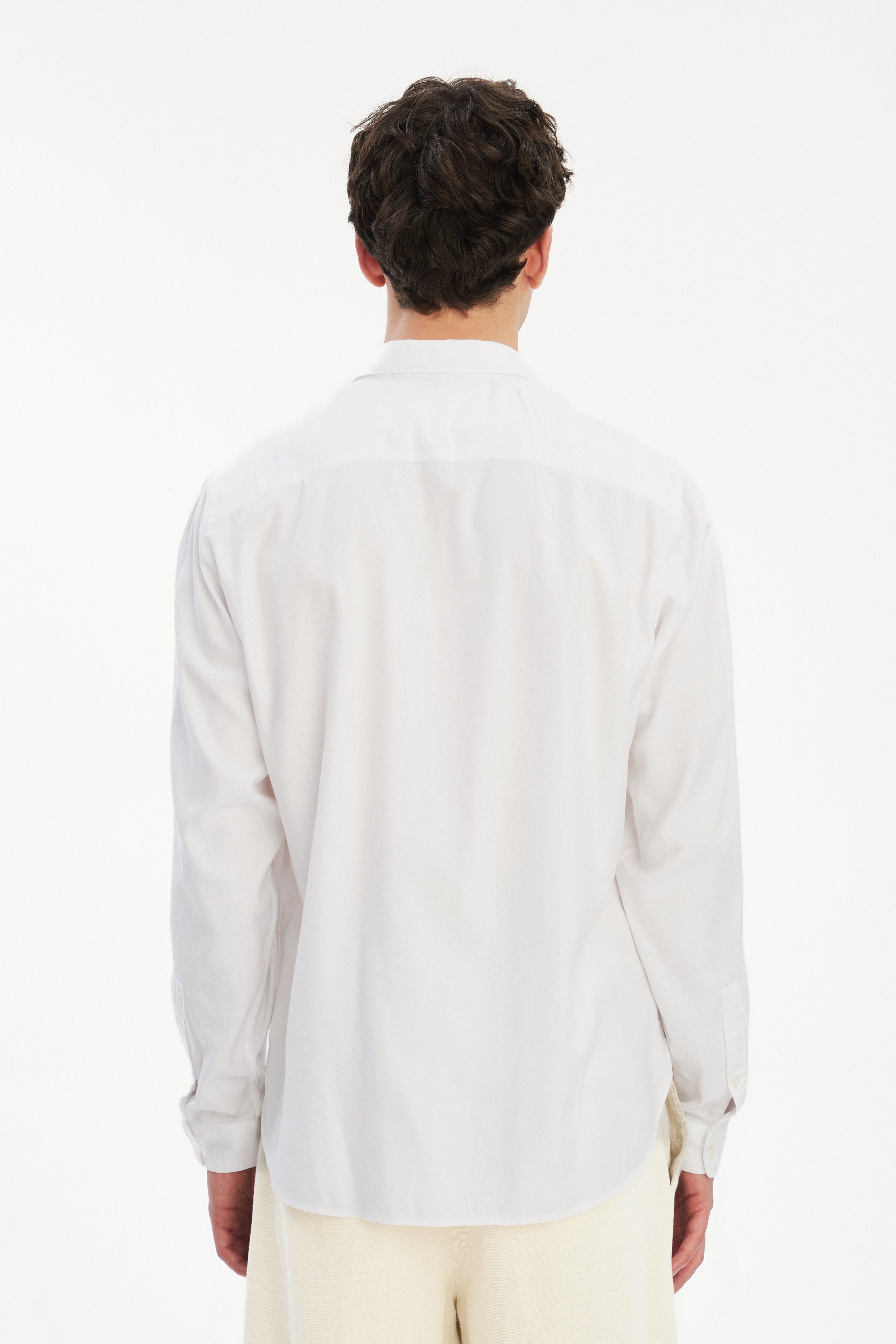 Cute Shirt in a White Very Soft Italian Lyocell and Cotton