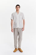 Short Sleeve Tiger Spread Collar Shirt in a Japanese Organic Airy Cotton