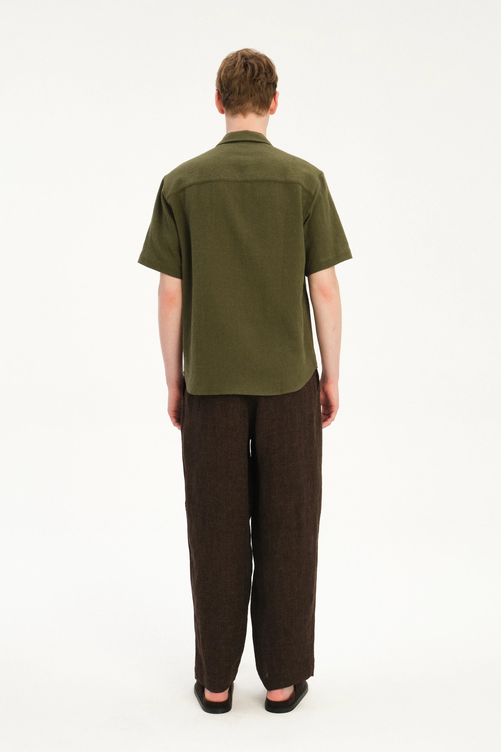 Short Sleeve Camp Collar Shirt  in Japanese Structural Cotton