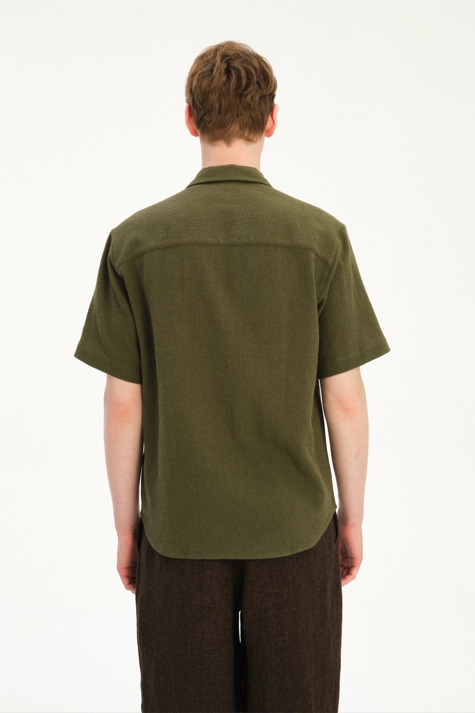 Short Sleeve Camp Collar Shirt  in Japanese Structural Cotton