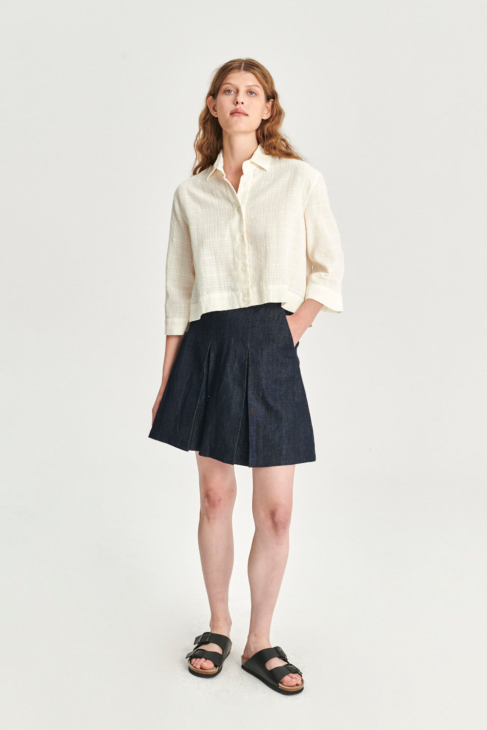 Ellipse Blouse in the Finest Off-White Airy Portuguese Cotton