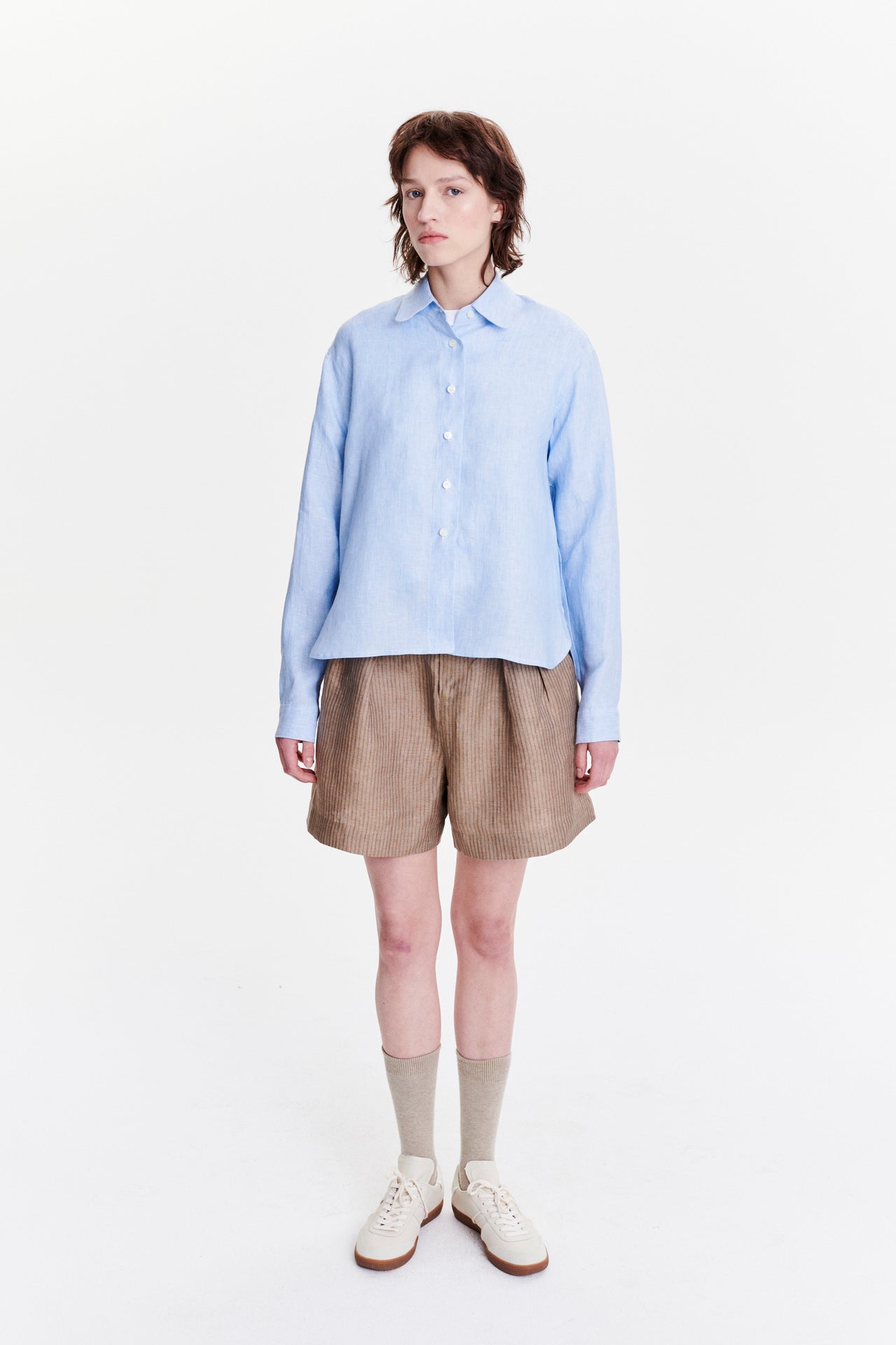 Relaxed Blouse in a Blue Soft Linen