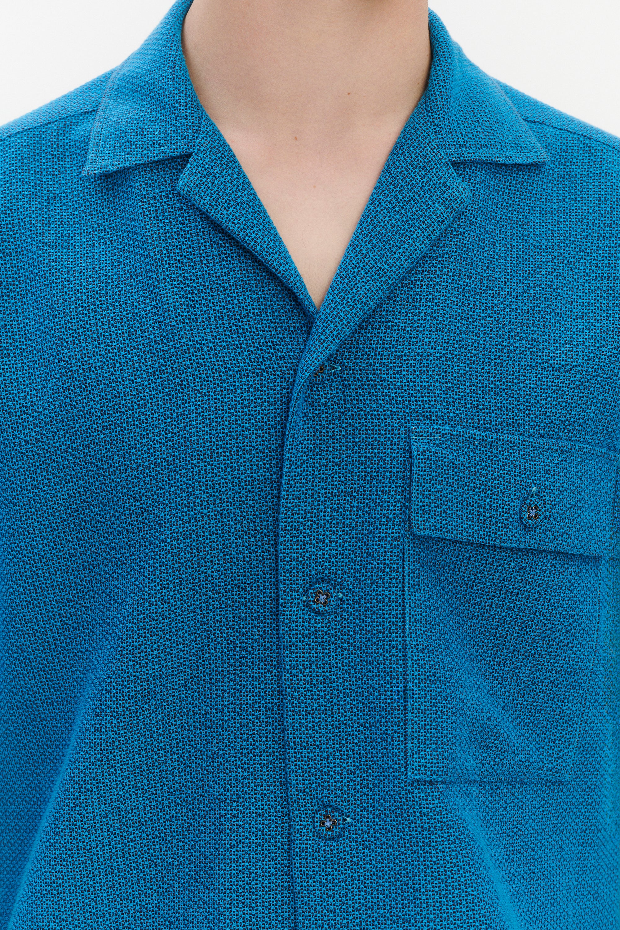 Camp Collar Shirt  in a Structured and Light Cotton