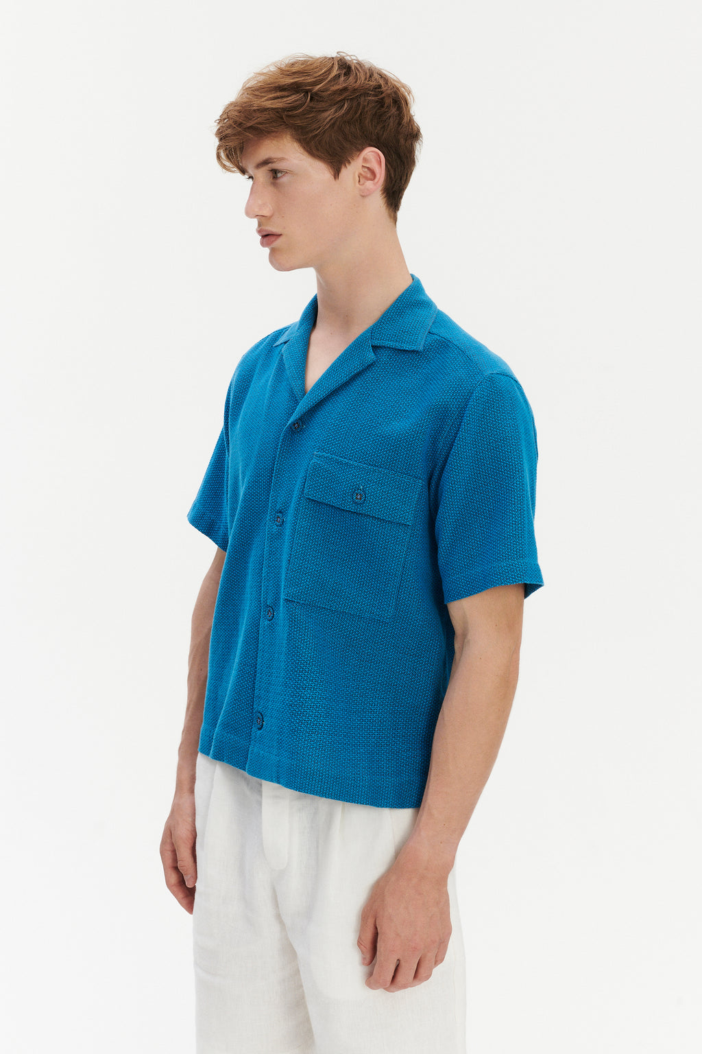 Camp Collar Shirt  in a Structured and Light Cotton