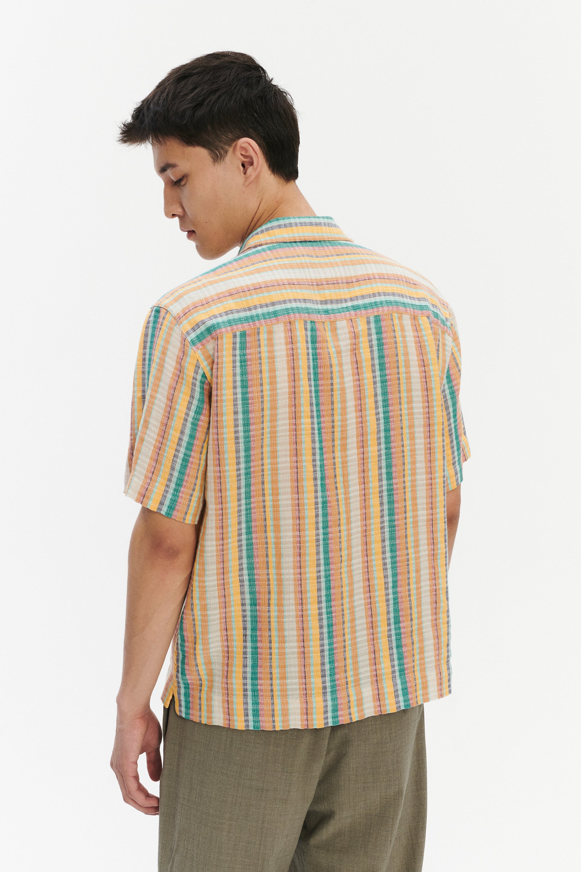 Short Sleeve Camp Collar Shirt  In Costa 1973 Stripe