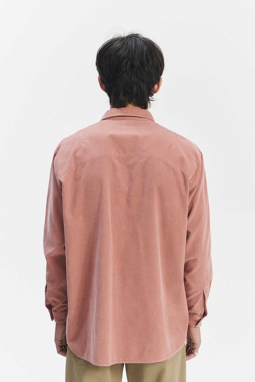 Boxy Unisex Shirt in Dusty Pink in the finest Japanese Baby Corduroy Cotton