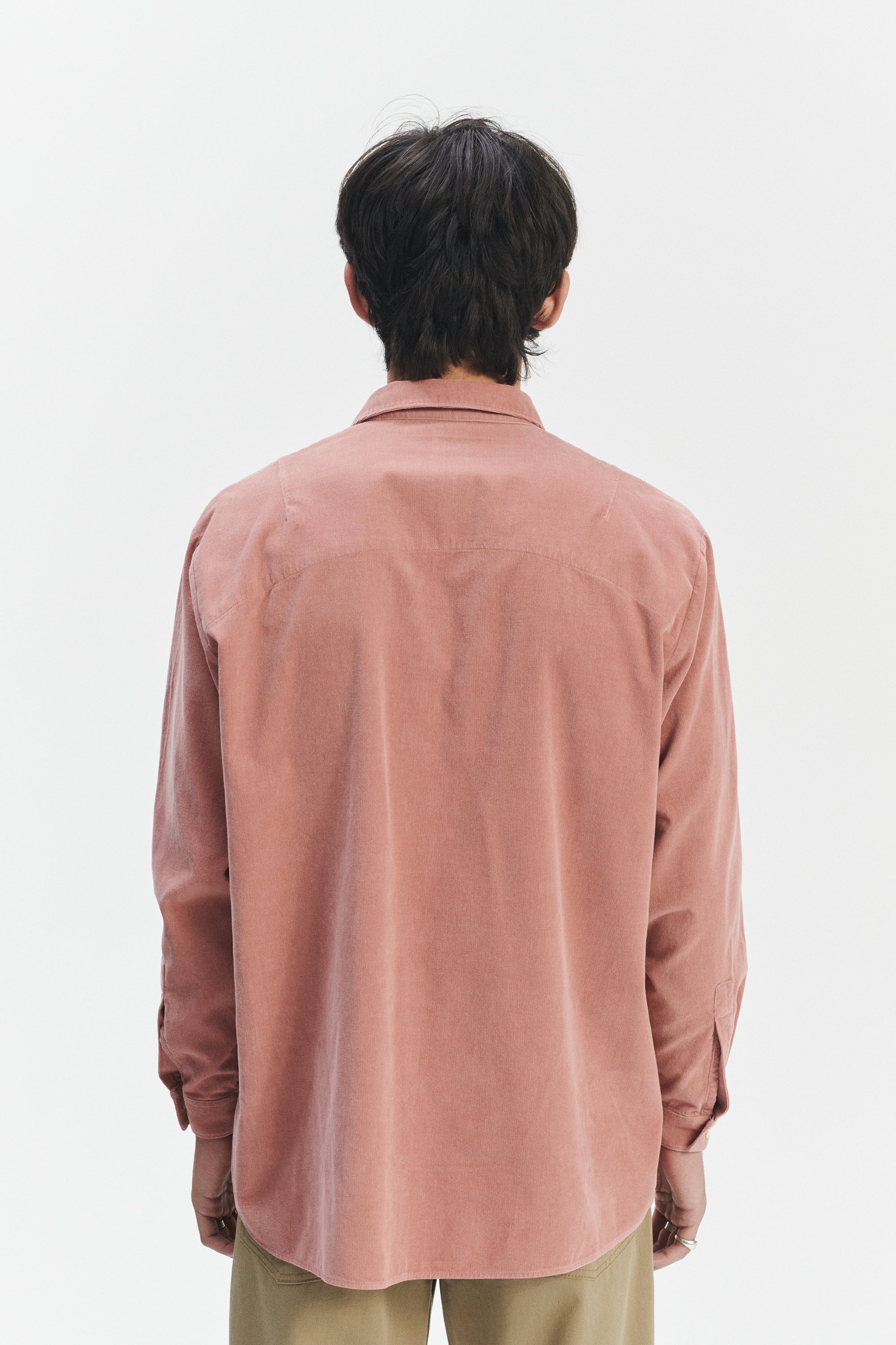 Boxy Unisex Shirt in Dusty Pink in the finest Japanese Baby Corduroy Cotton