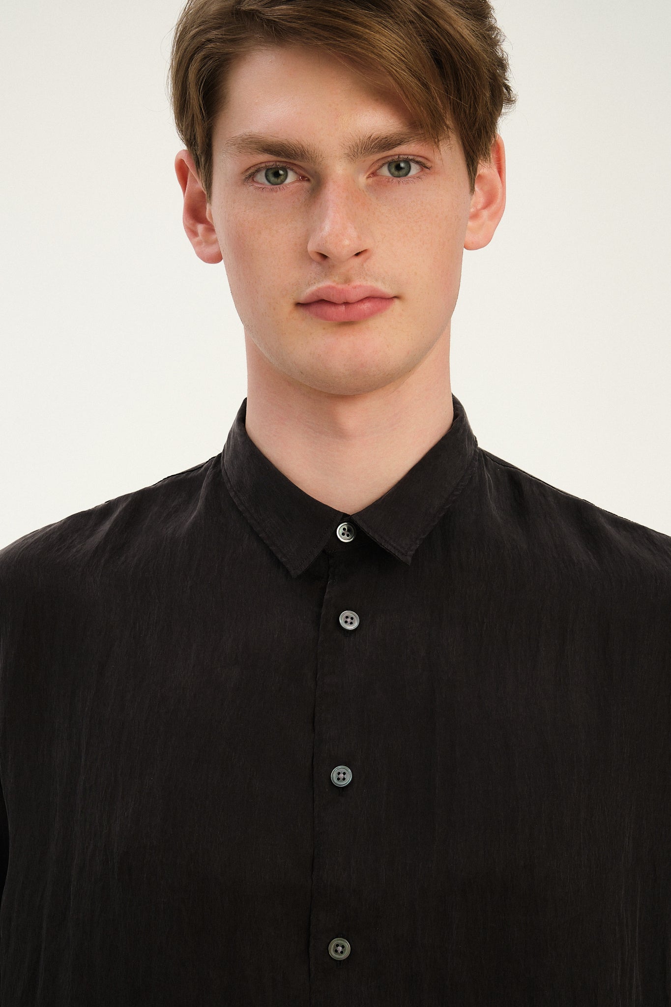 Breda Boxy Shirt in an Anthracite Japanese Lyocell Blend